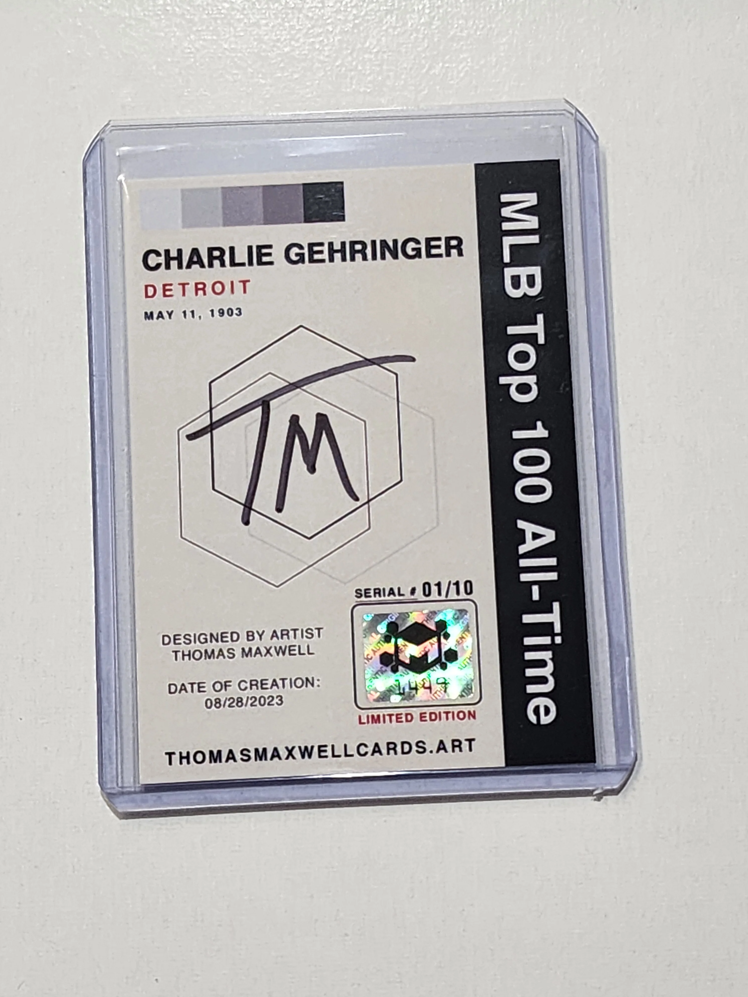 Charlie Gehringer Artist Signed Baseball Art Card 1/10