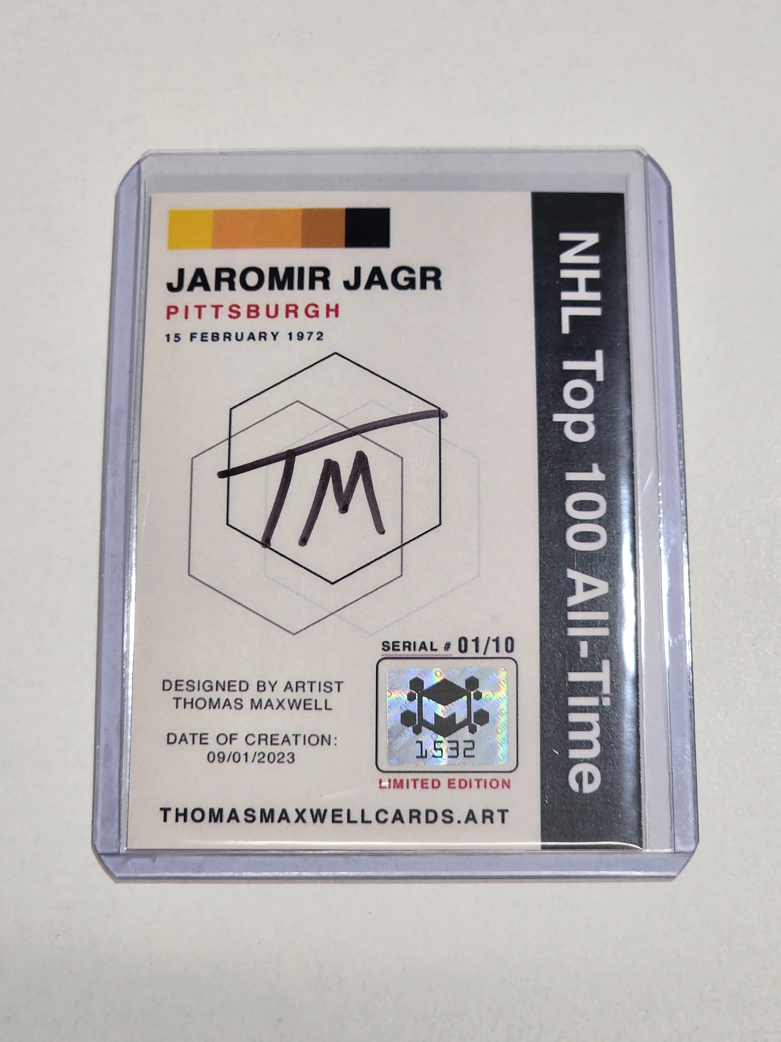 Jaromir Jagr Artist Signed Hockey Art Card 1/10
