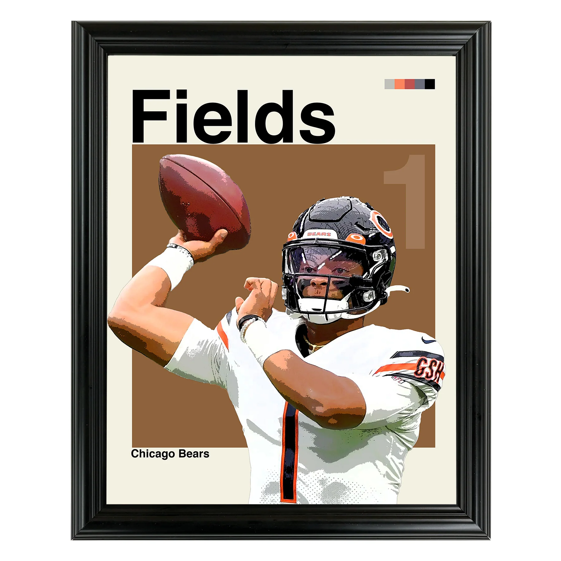 Justin Fields Framed Sports Art Photo by Thomas Maxwell