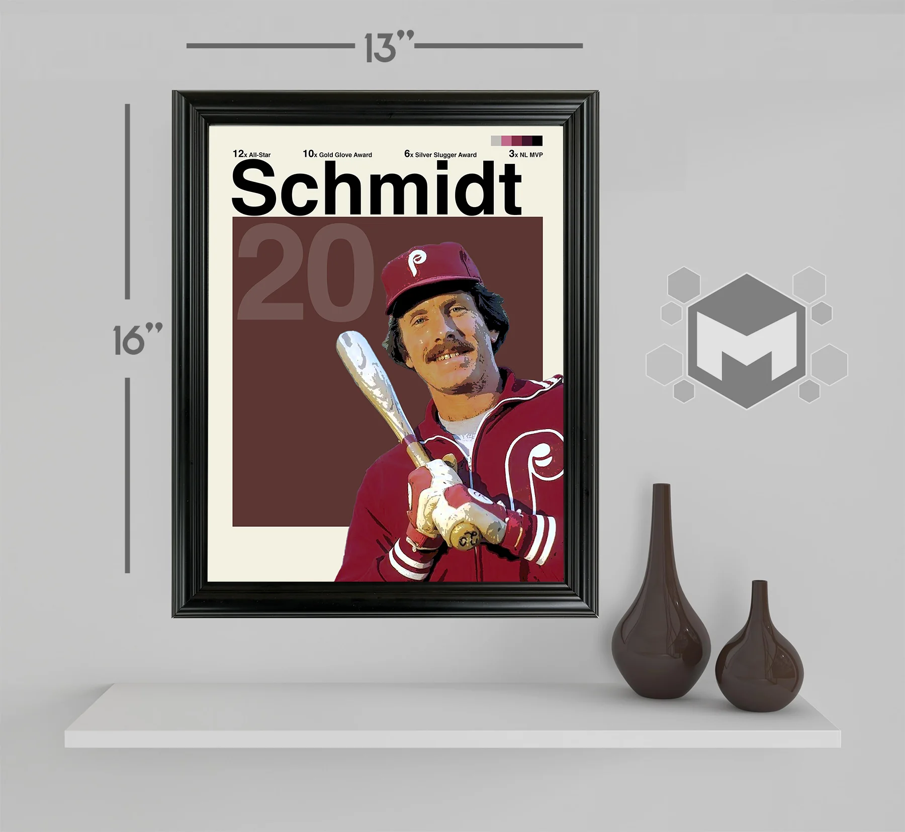 Mike Schmidt Framed Sports Art Photo by Thomas Maxwell