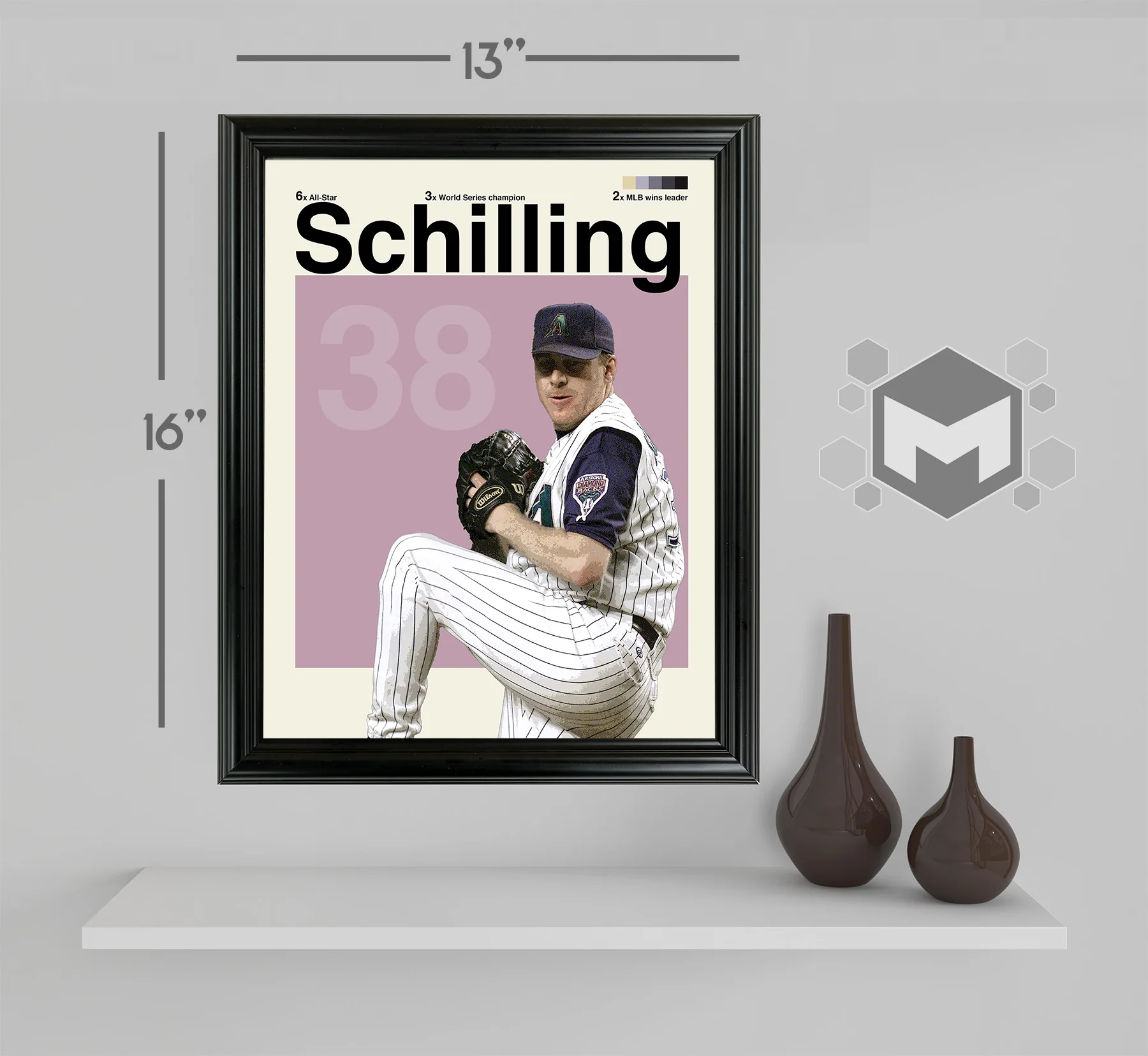 Curt Schilling Framed Sports Art Photo by Thomas Maxwell