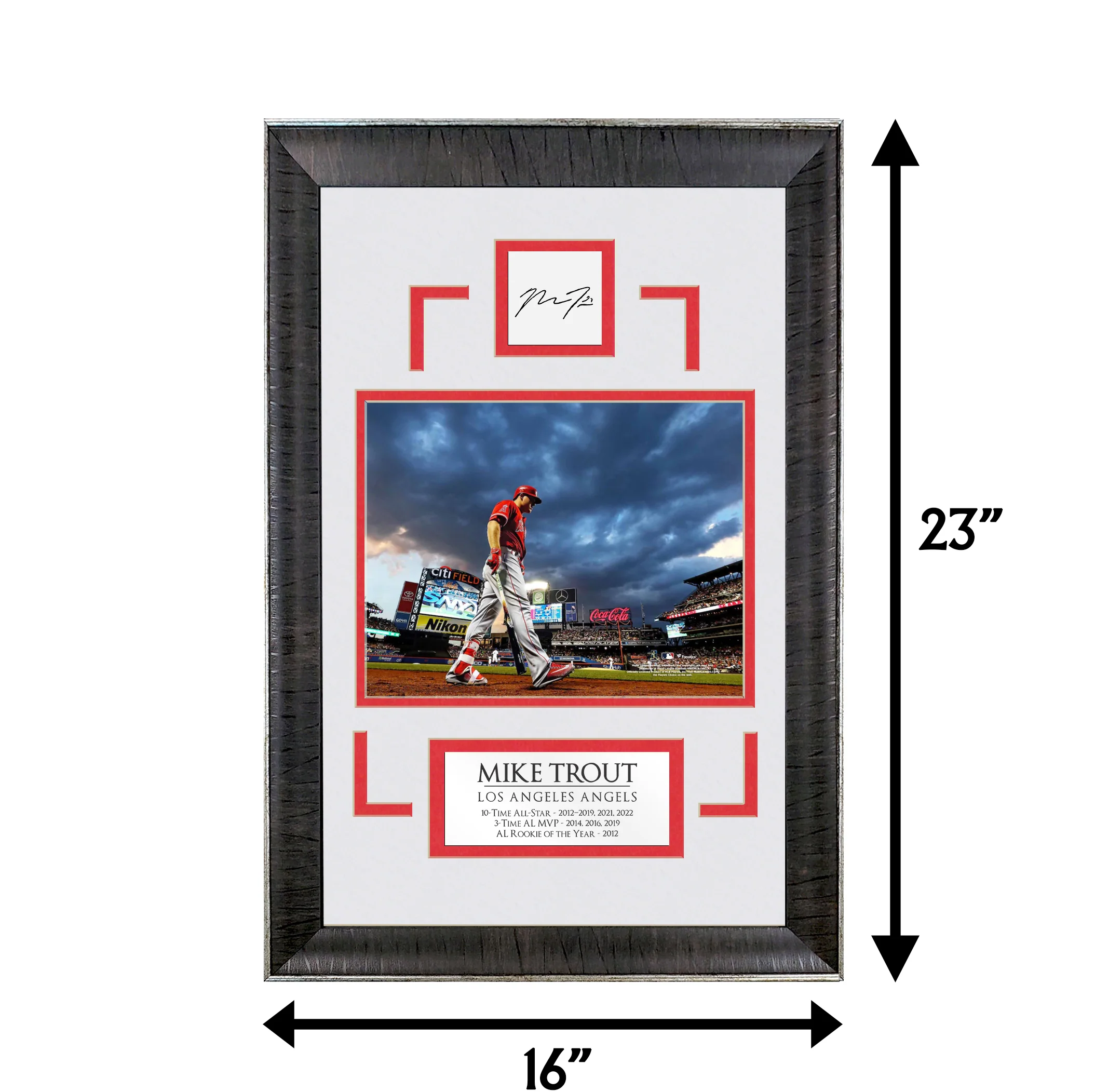 Mike Trout - The Storm is Coming - Spotlight Collection | 16 x 23 - Framed Baseball Photo