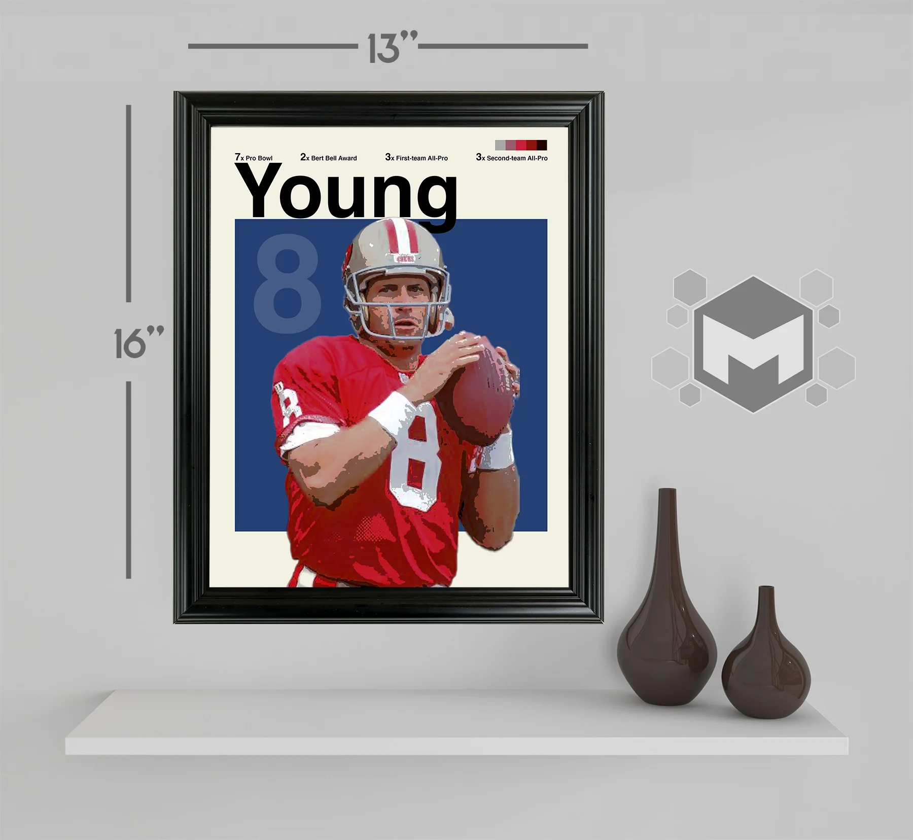 Steve Young Framed Sports Art Photo by Thomas Maxwell