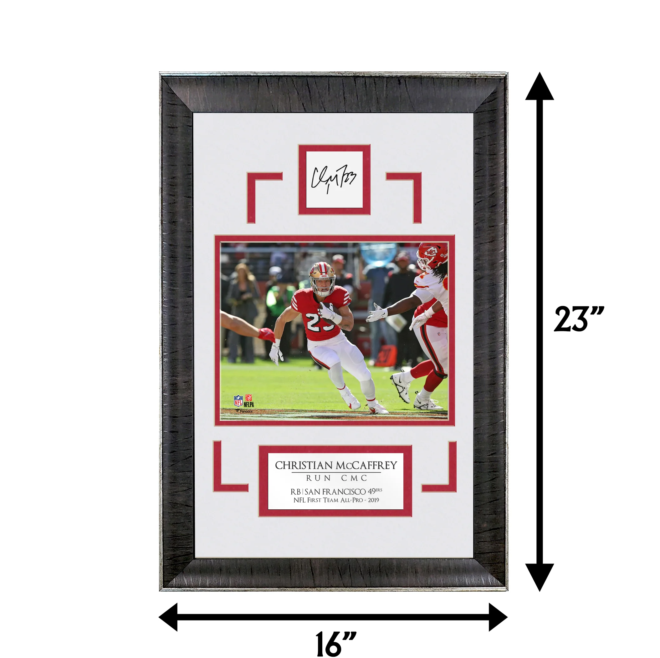 Christian McCaffery - Run CMC - Spotlight Collection | 16 x 23 - Framed Football Photo