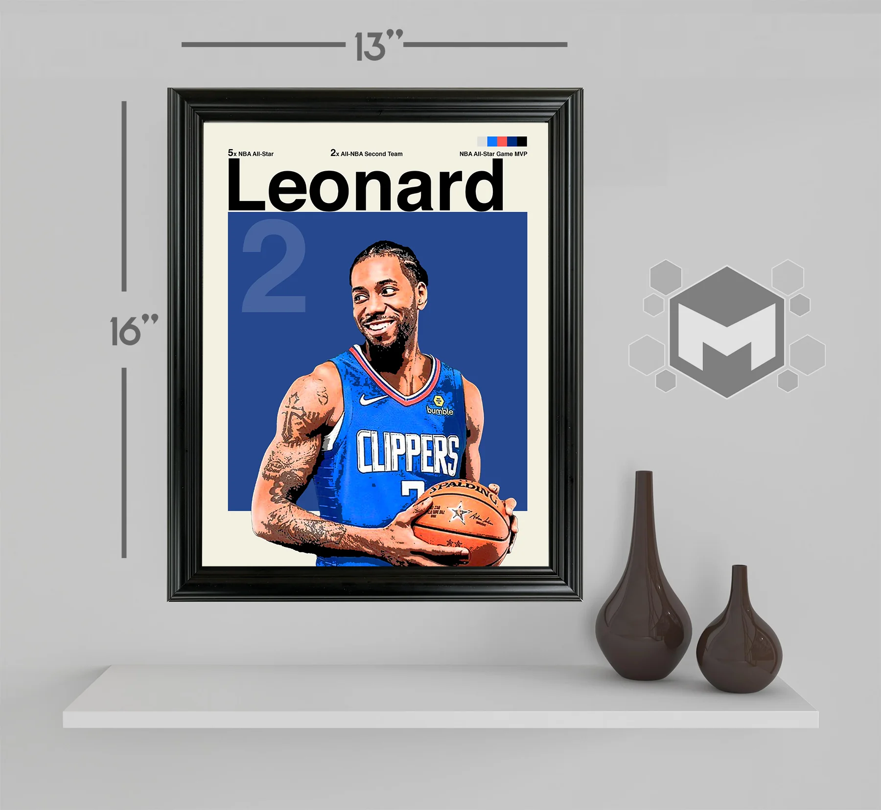 Kawhi Leonard Framed Sports Art Photo by Thomas Maxwell
