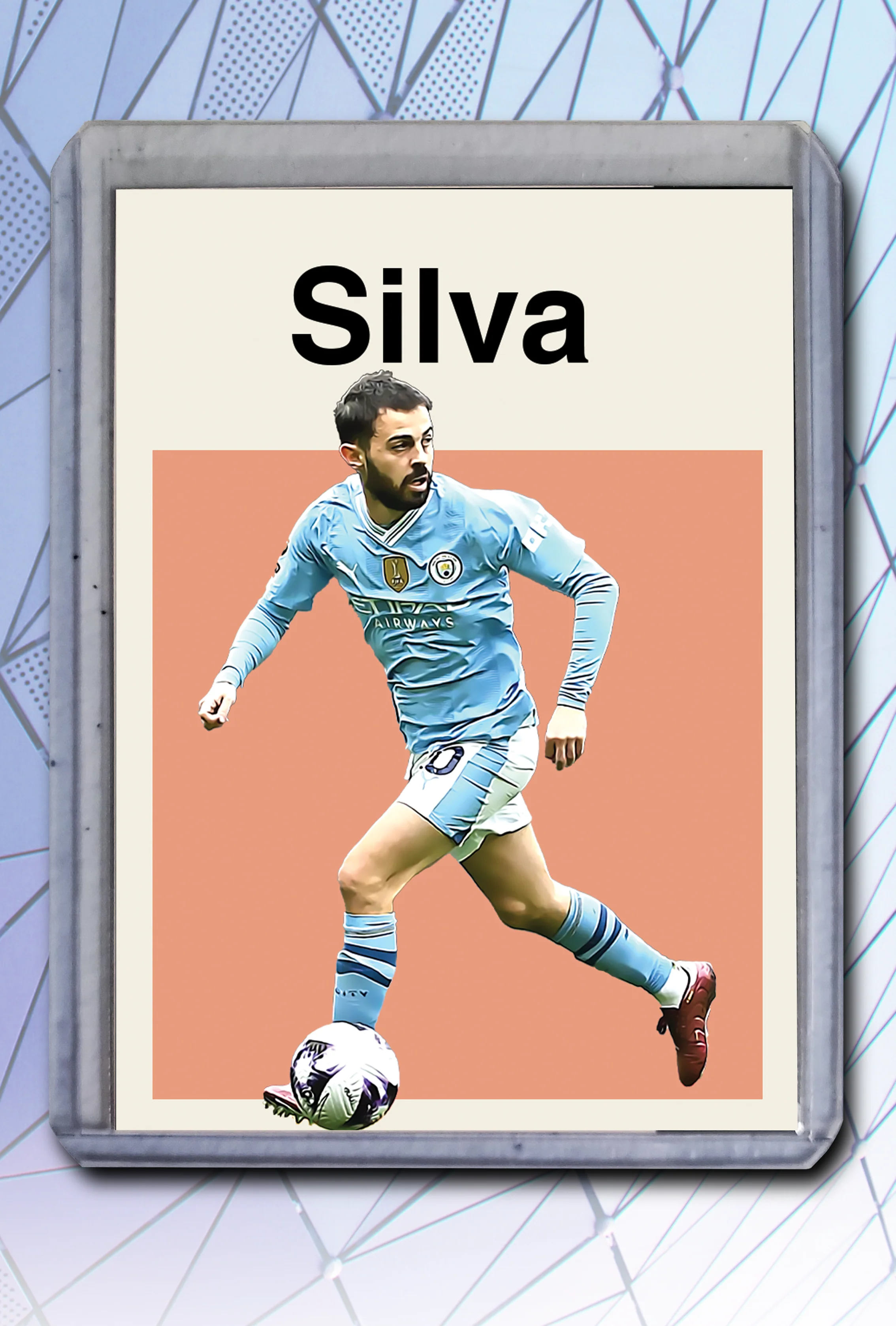 Bernardo Silva Artist Signed Soccer Art Card 1/10