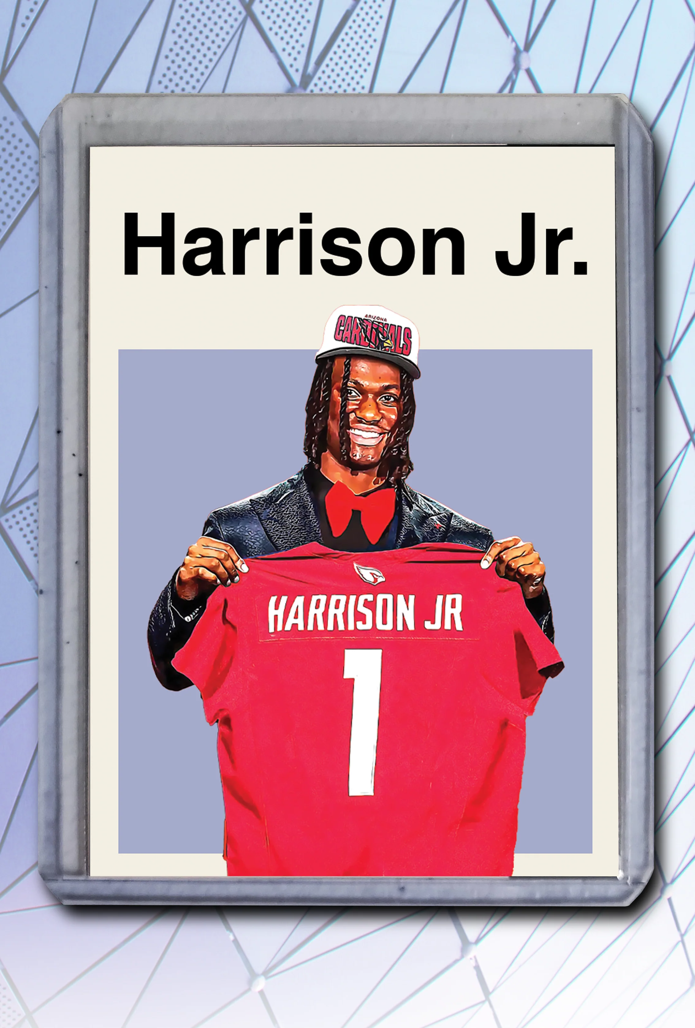 Marvin Harrison Artist Signed Football Art Card 1/10