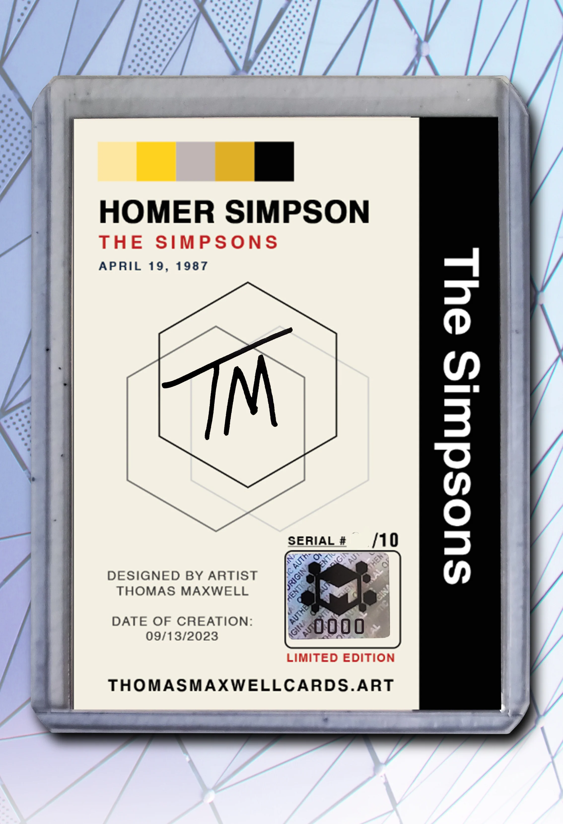 Homer Simpson Artist Signed The Simpsons Art Card 2/10