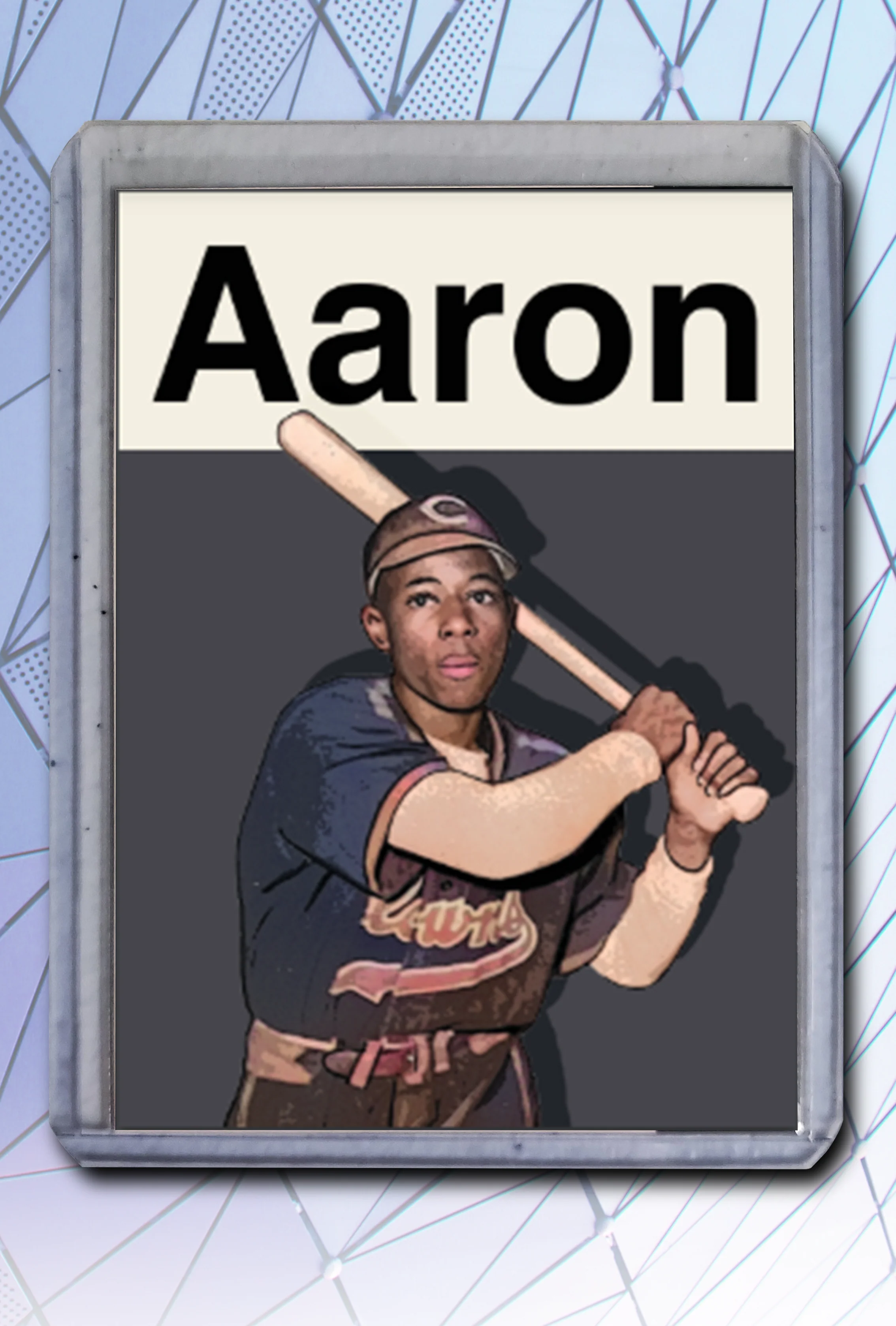 Hank Aaron Artist Signed Baseball Art Card 2/10