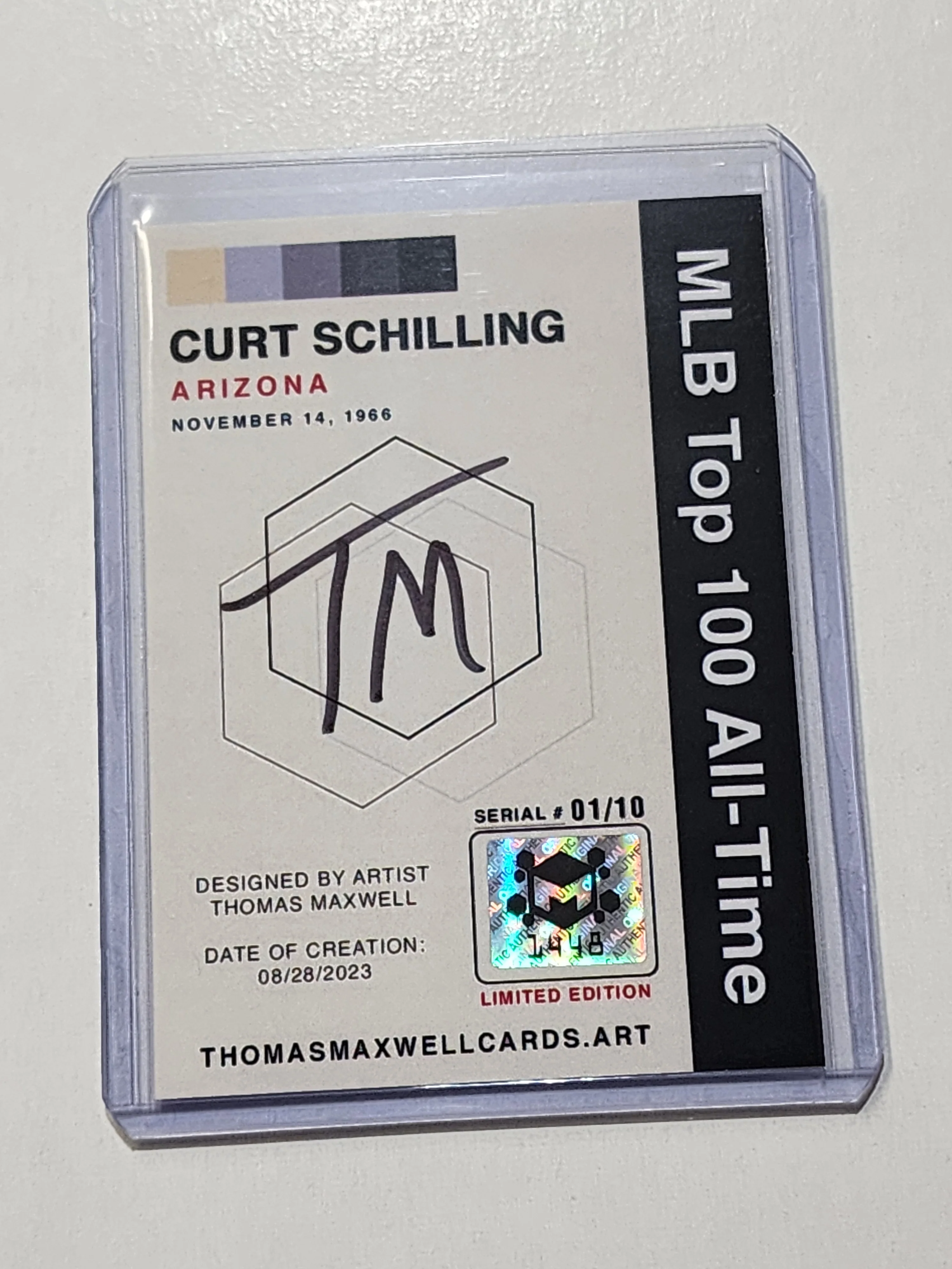 Curt Schilling Artist Signed Baseball Art Card 1/10