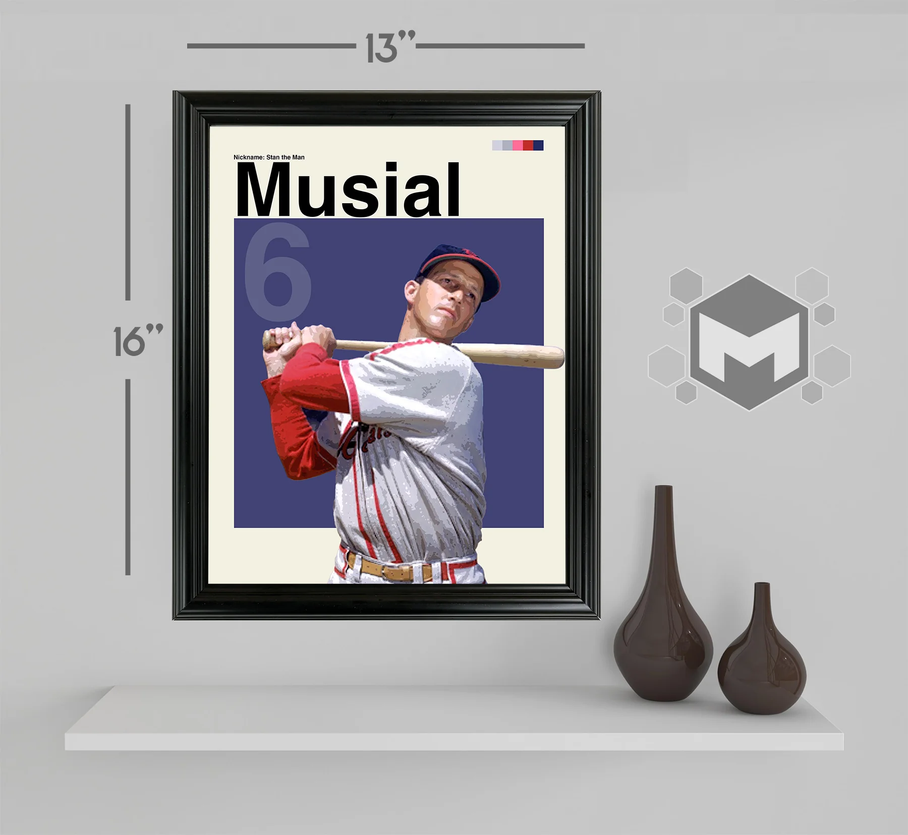 Stan Musial Framed Sports Art Photo by Thomas Maxwell