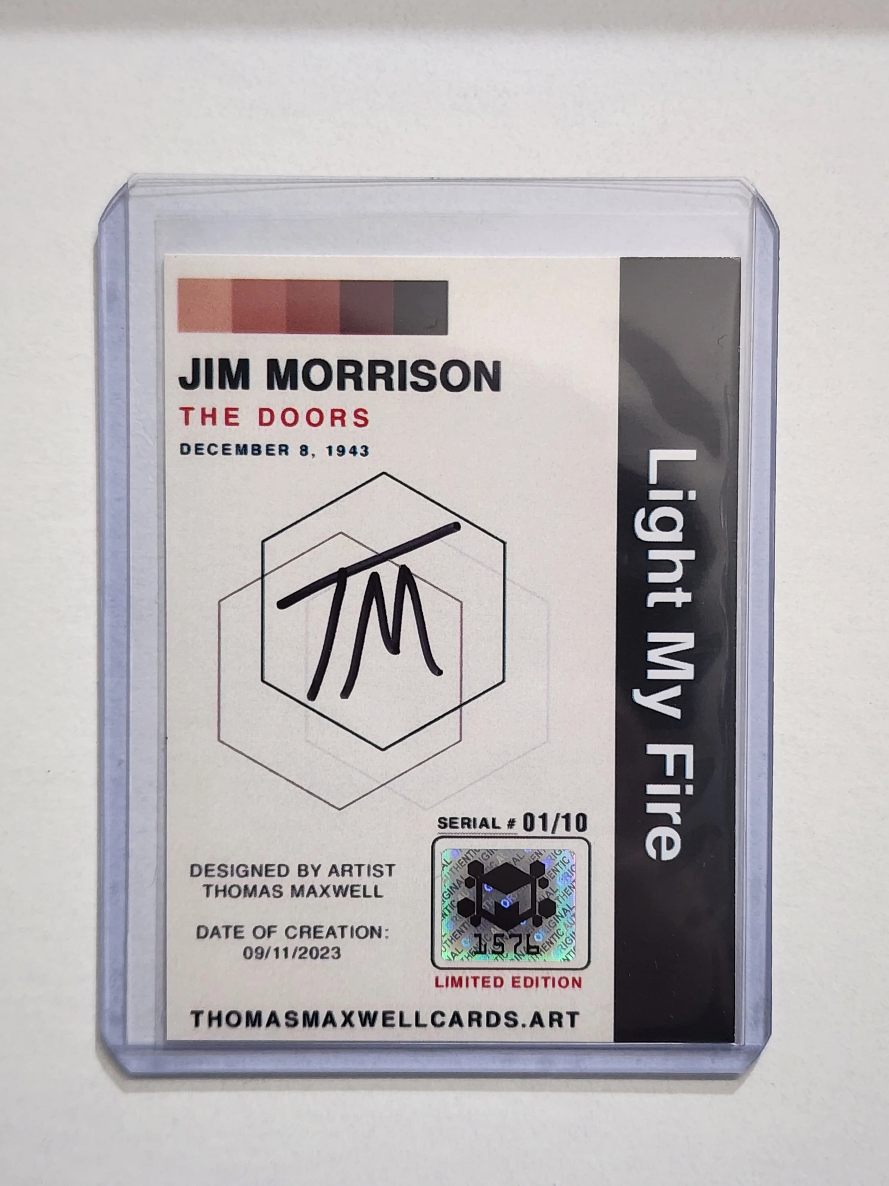 Jim Morrison Artist Signed Music Art Card 1/10