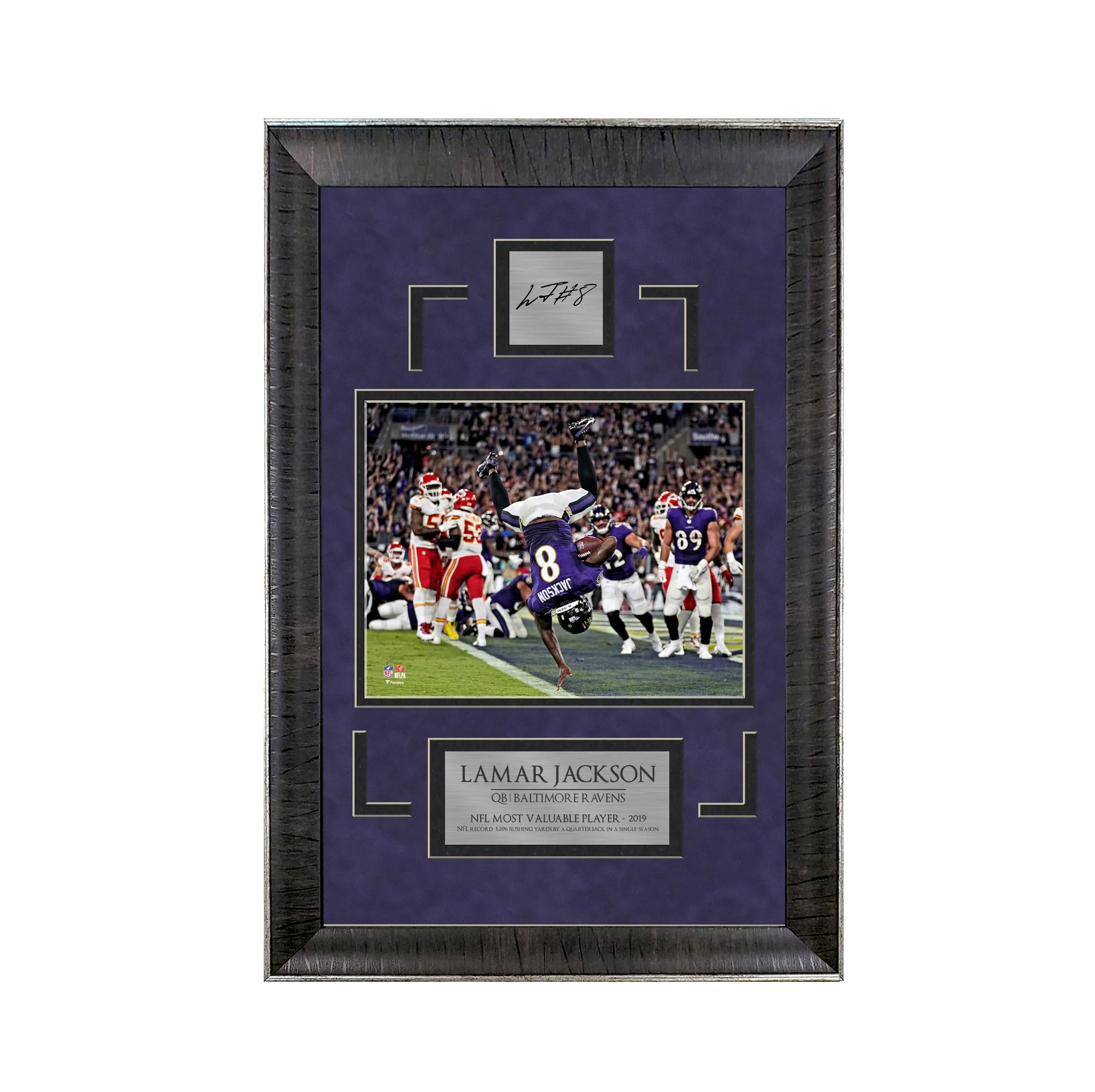 L. Jackson - 2019 MVP - Sports Deluxe | 16 x 23 - Framed Football Photo