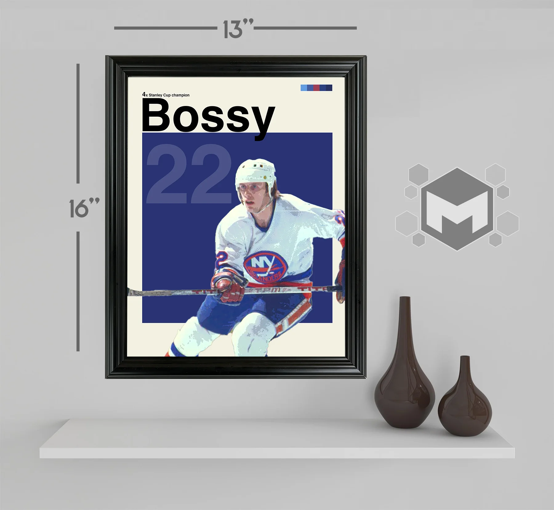 Mike Bossy Framed Sports Art Photo by Thomas Maxwell