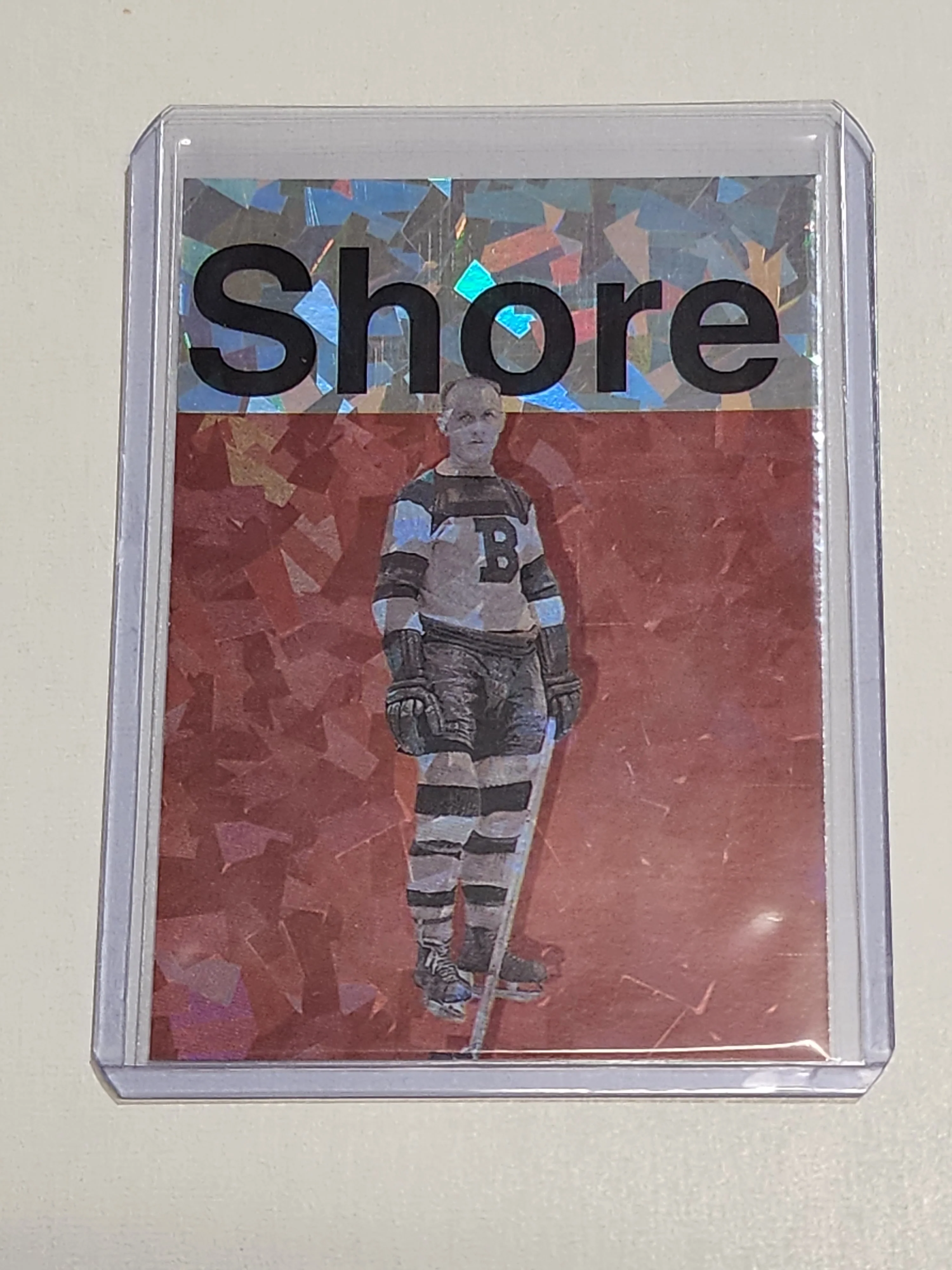 Eddie Shore Artist Signed Boston Bruins Refractor Art Card 1/1