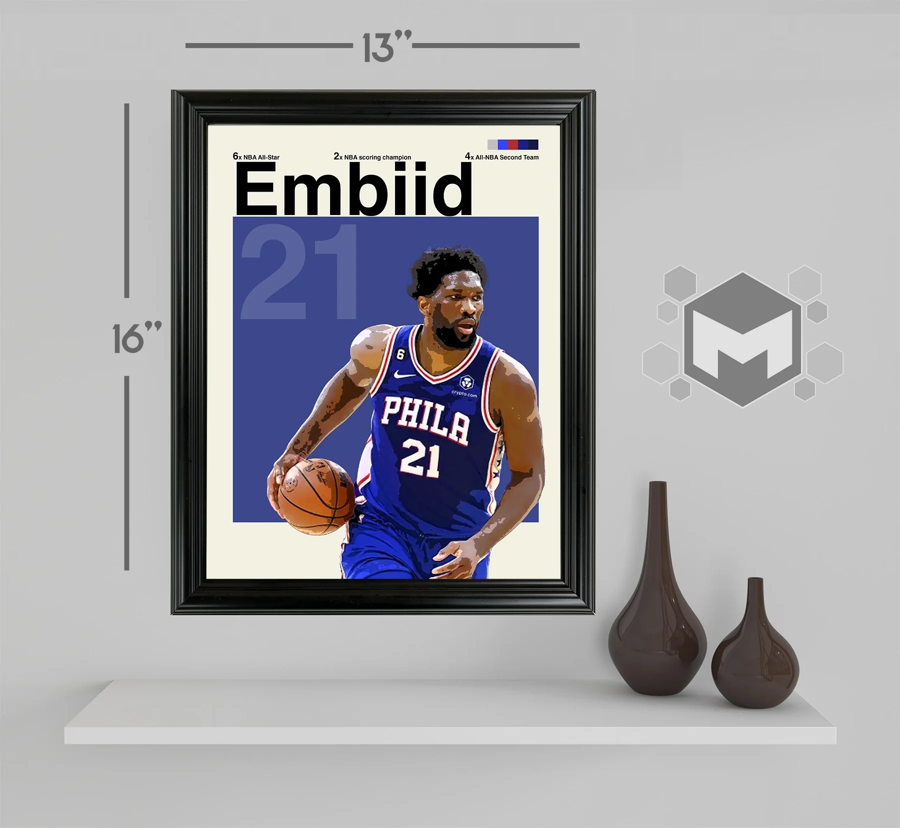 Joel Embiid Framed Sports Art Photo by Thomas Maxwell
