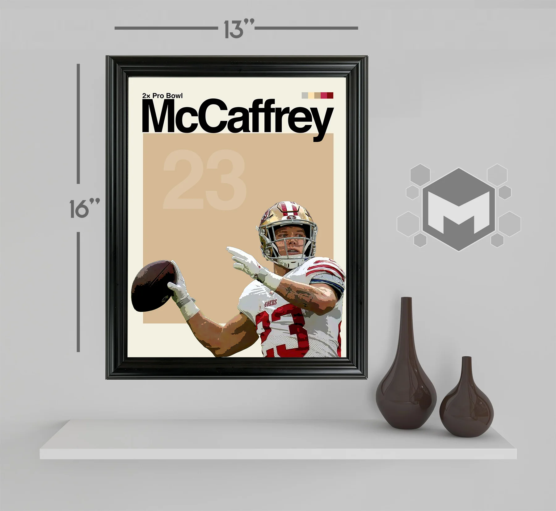 Christian McCaffrey Framed Sports Art Photo by Thomas Maxwell