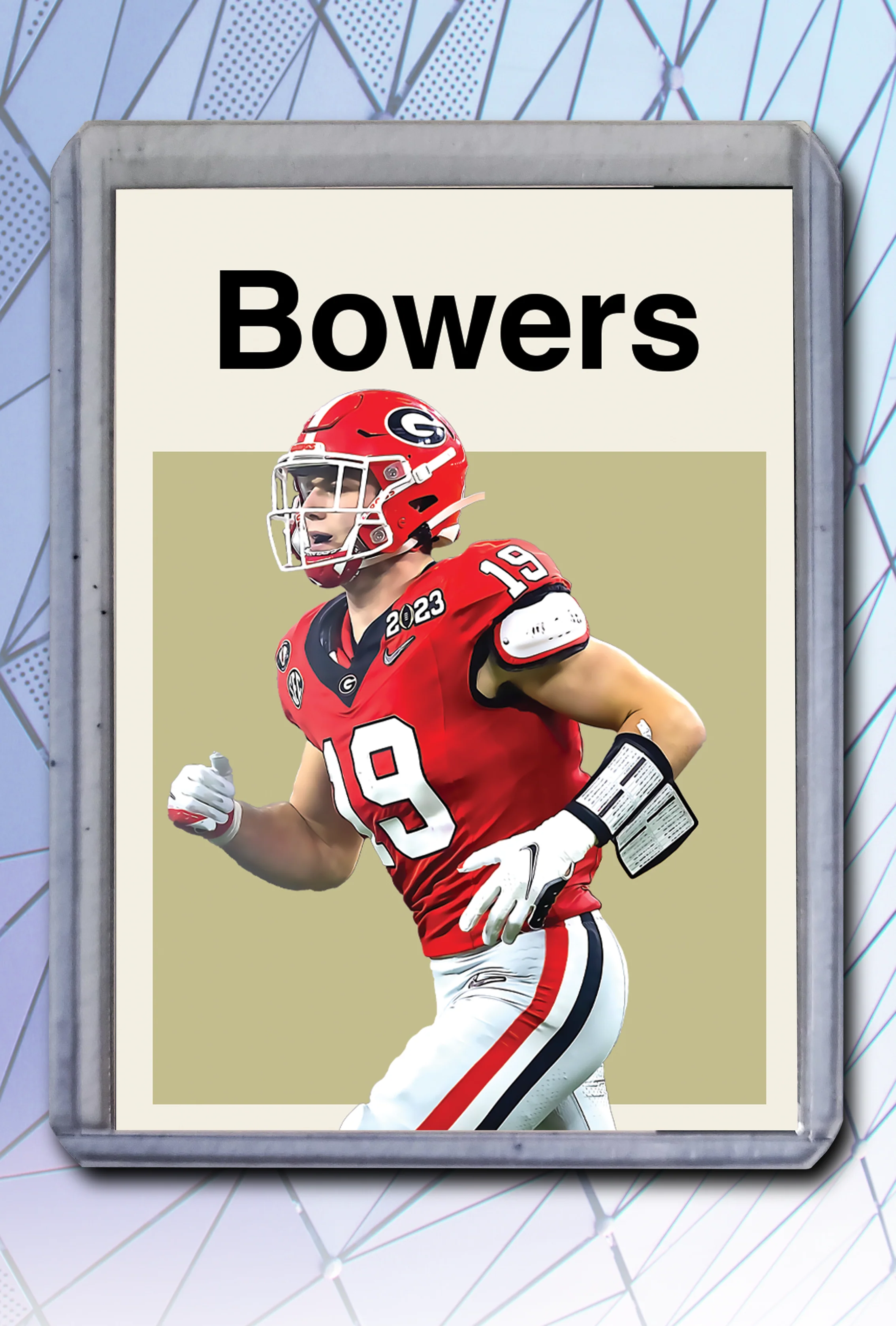 Brock Bowers Artist Signed Football Art Card 1/10