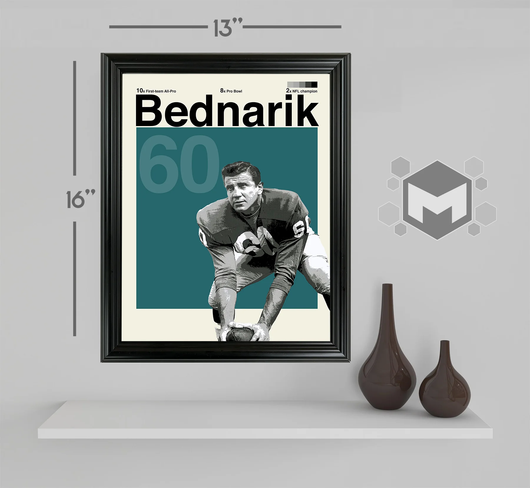 Chuck Bednarik Framed Sports Art Photo by Thomas Maxwell