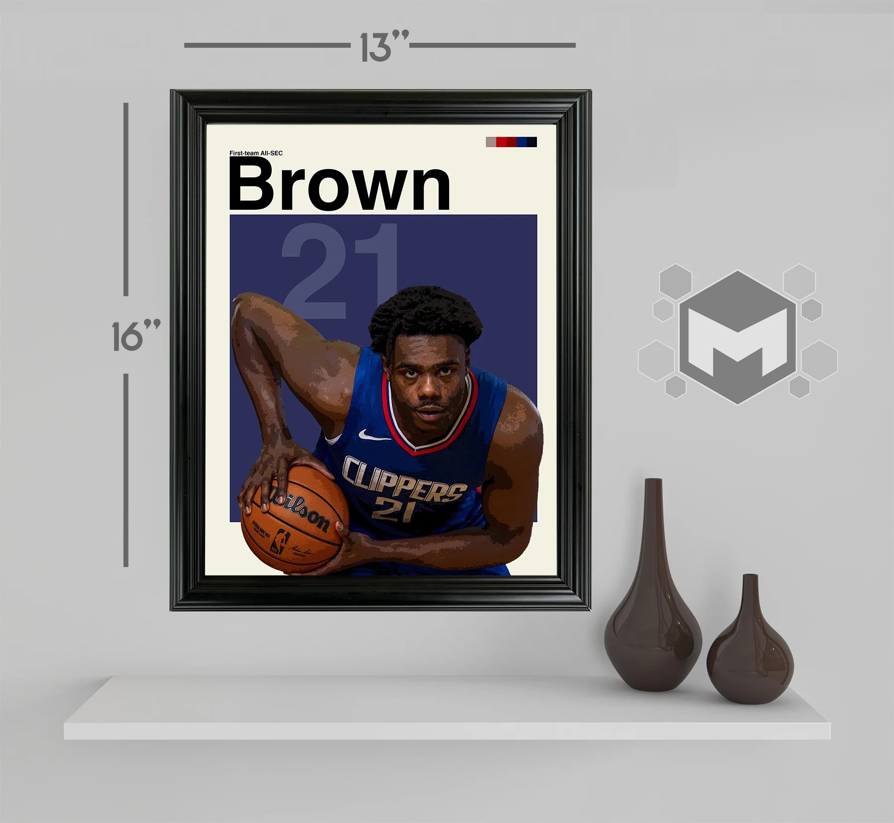 Kobe Brown Framed Sports Art Photo by Thomas Maxwell