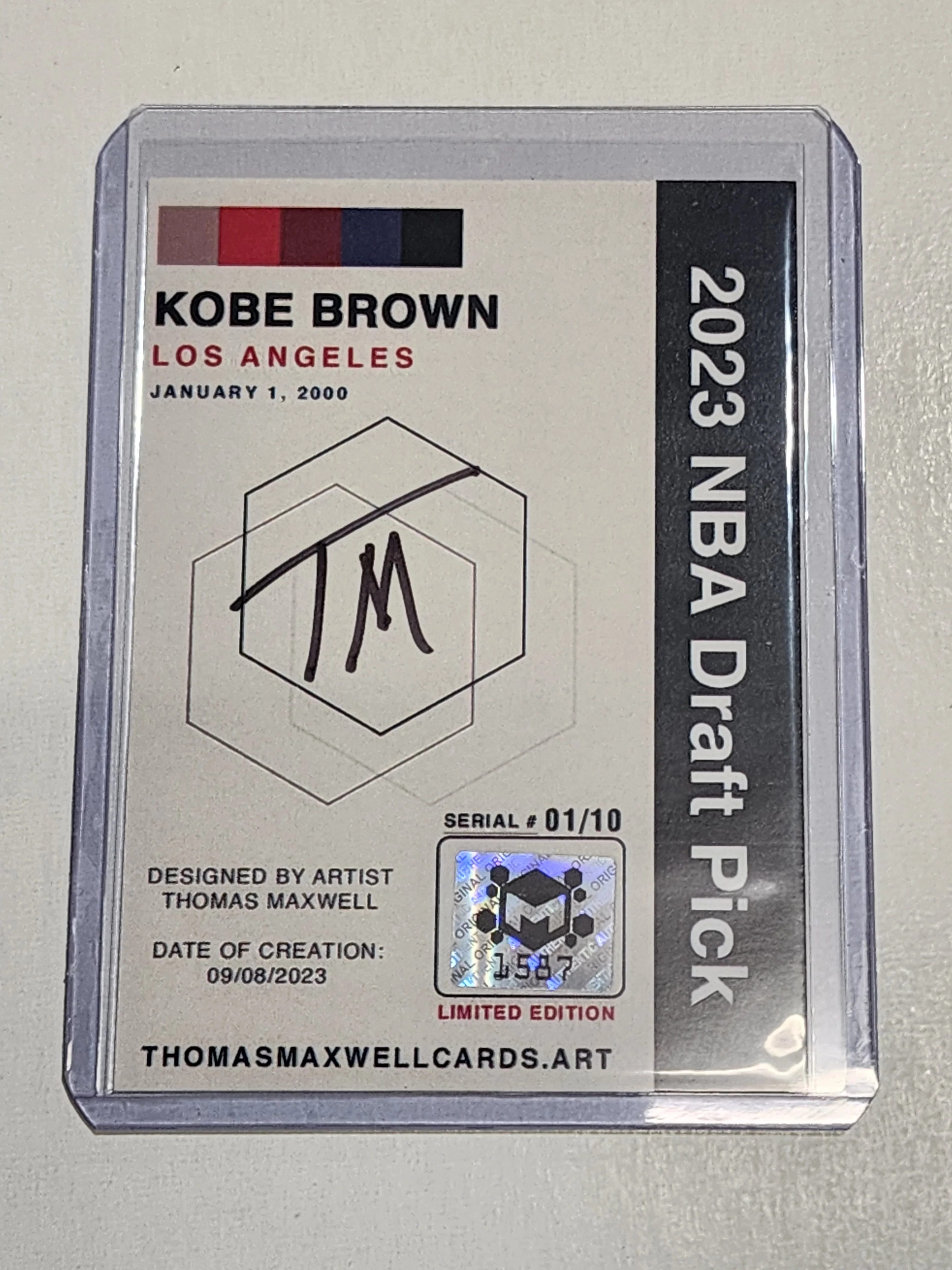 Kobe Brown Artist Signed Basketball Art Card 1/10