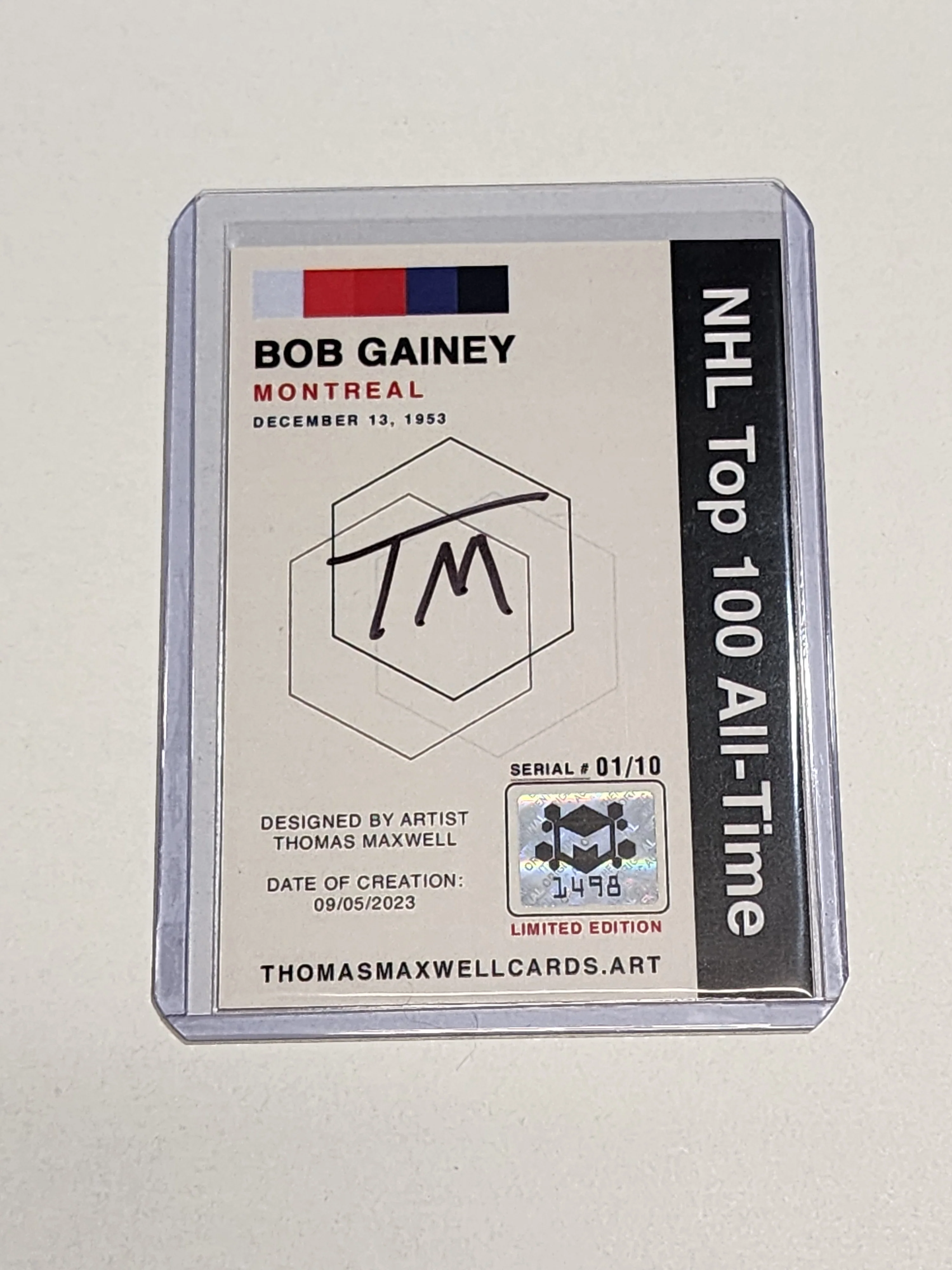 Bob Gainey Artist Signed Hockey Art Card 1/10