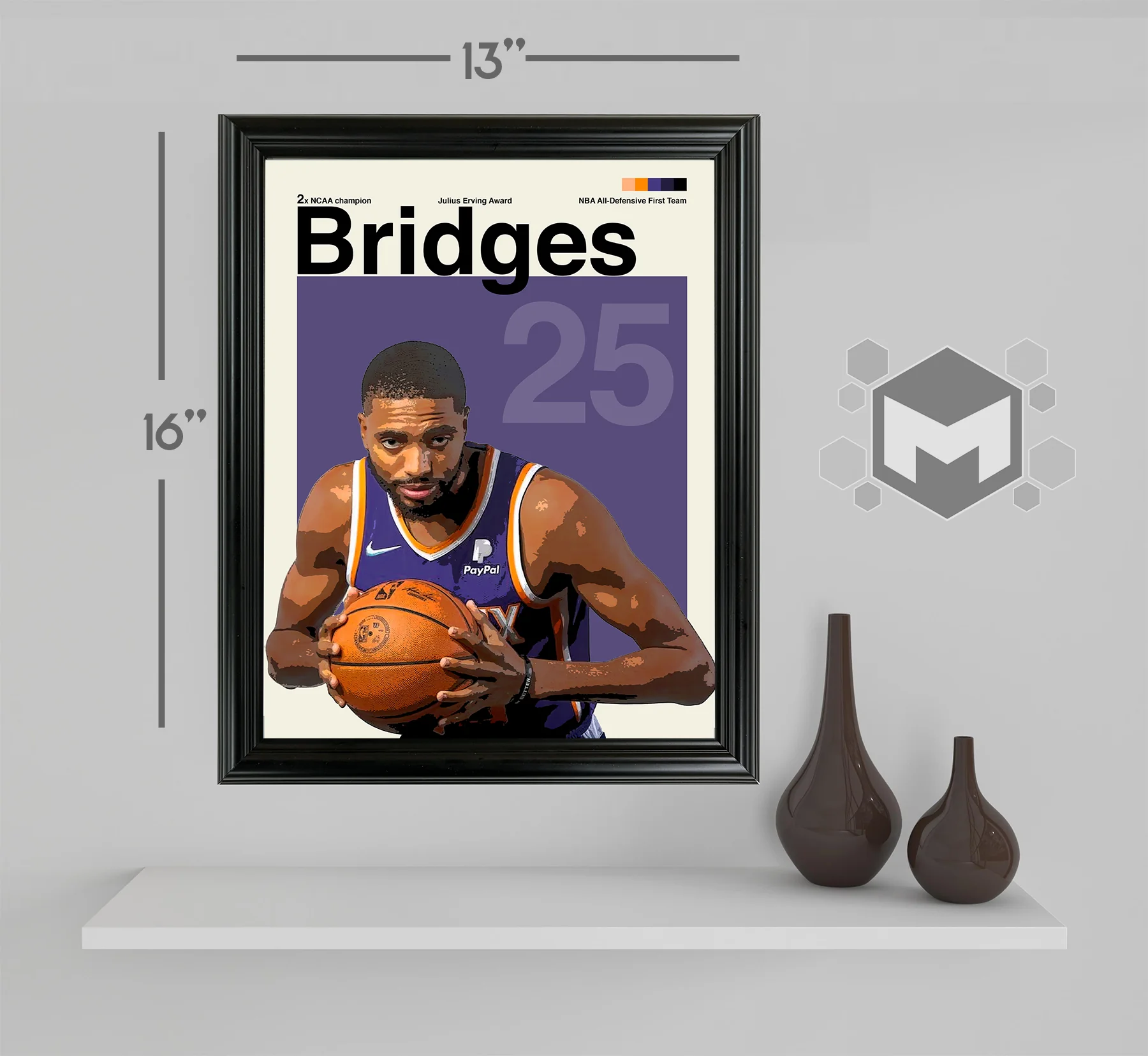 Mikal Bridges Framed Sports Art Photo by Thomas Maxwell
