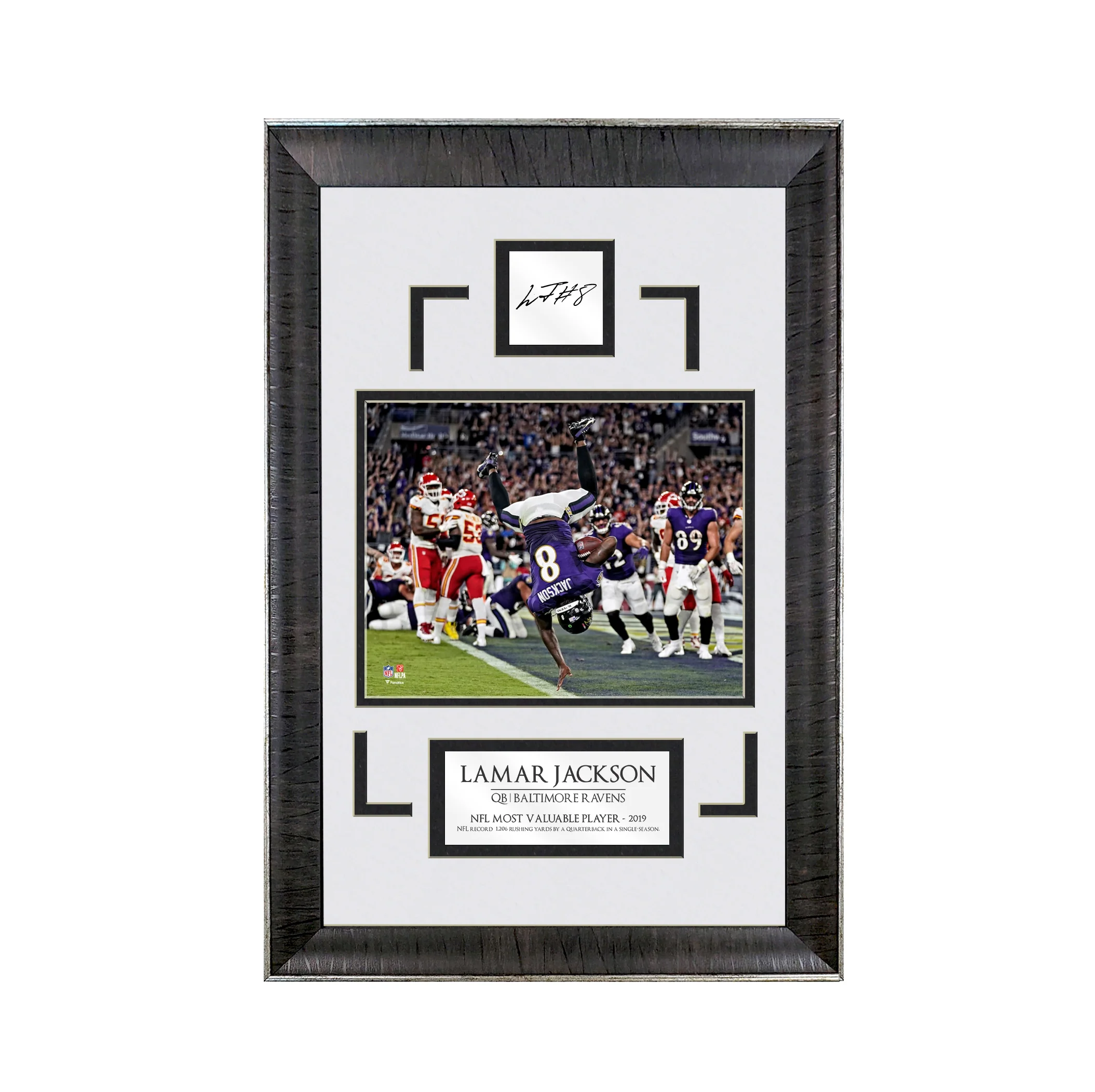 L. Jackson - 2019 MVP - Spotlight Collection | 16 x 23 - Framed Football Photo
