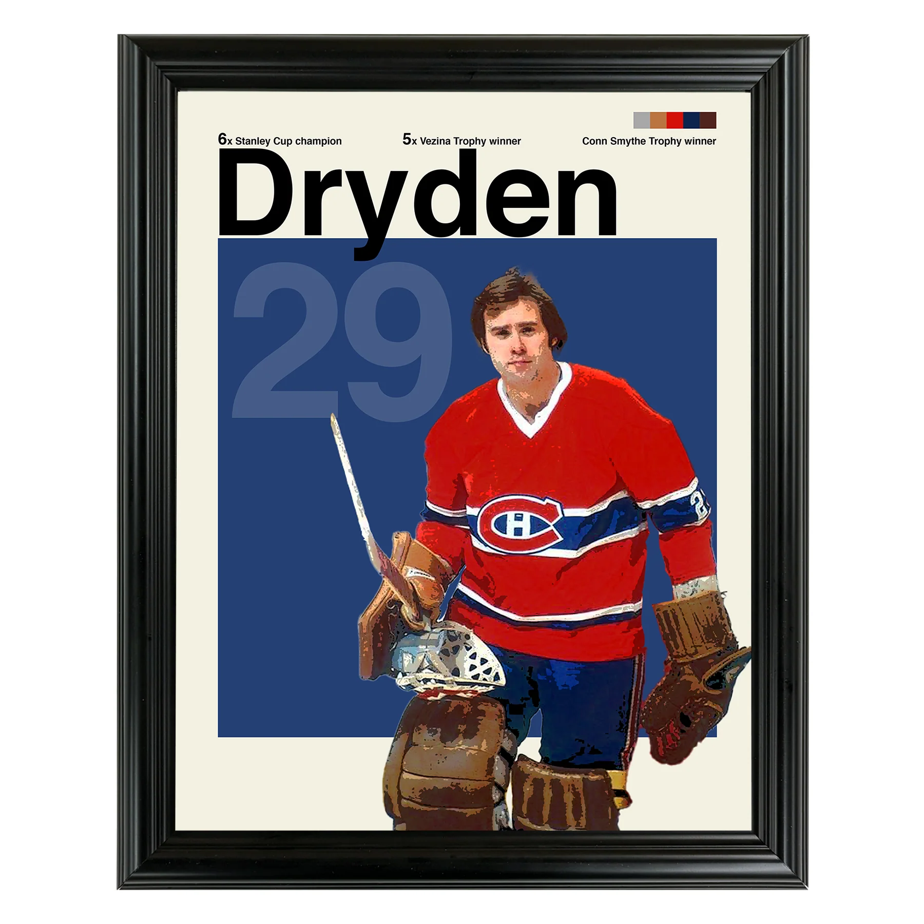 Ken Dryden Framed Sports Art Photo by Thomas Maxwell