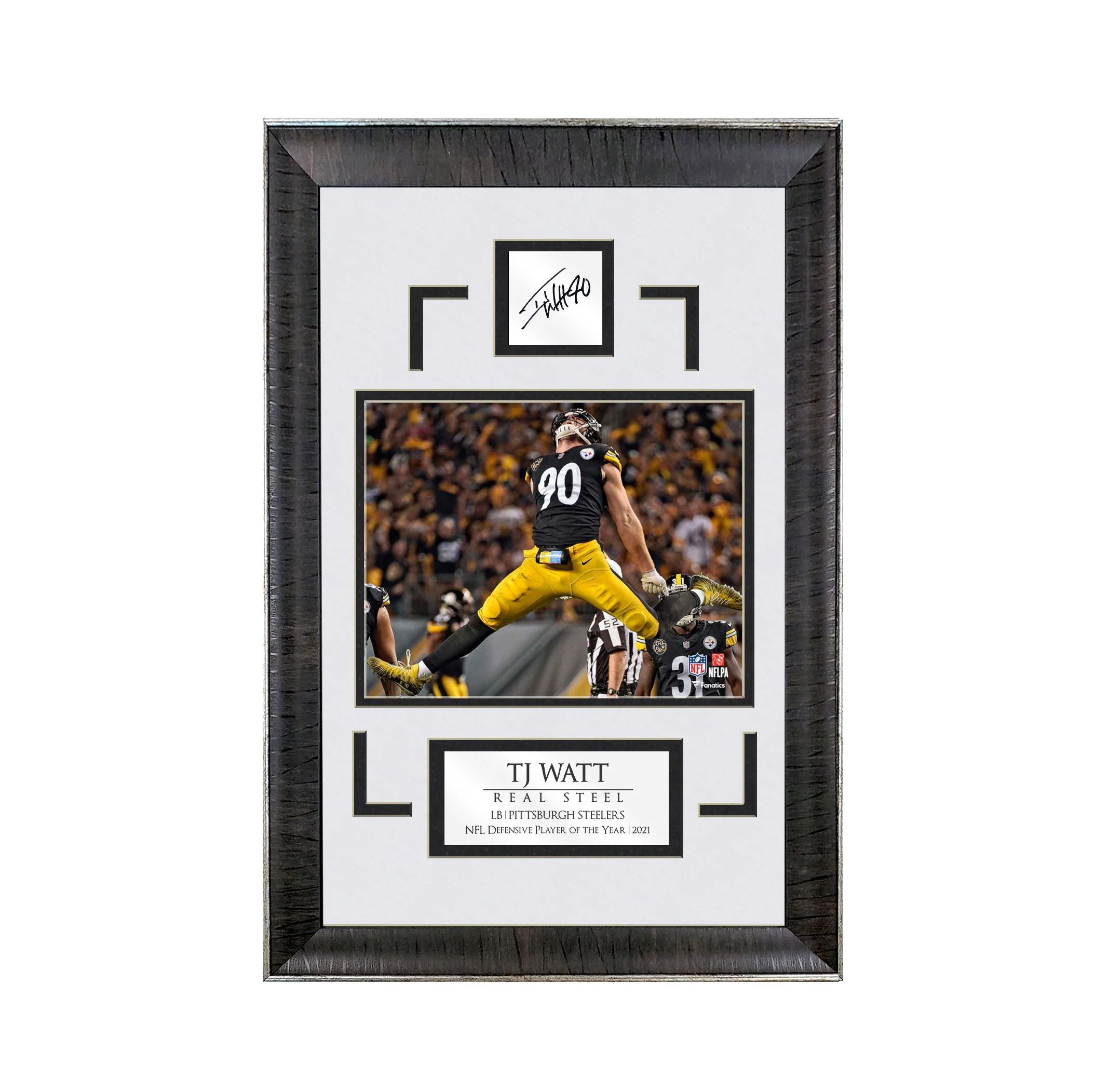TJ Watt - Real Steel - Spotlight Collection | 16 x 23 - Framed Football Photo