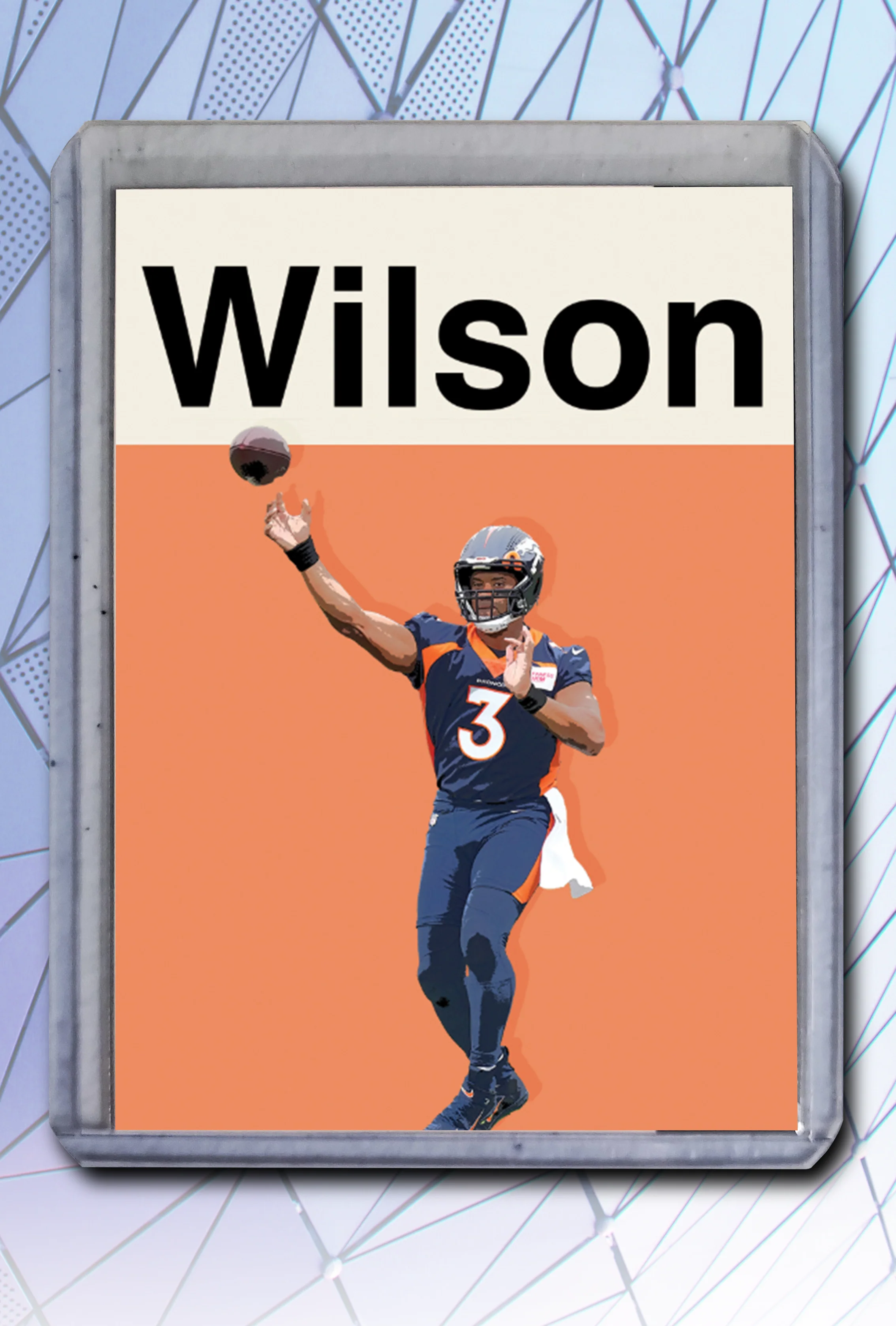 Russel Wilson Artist Signed Football Art Card 1/10