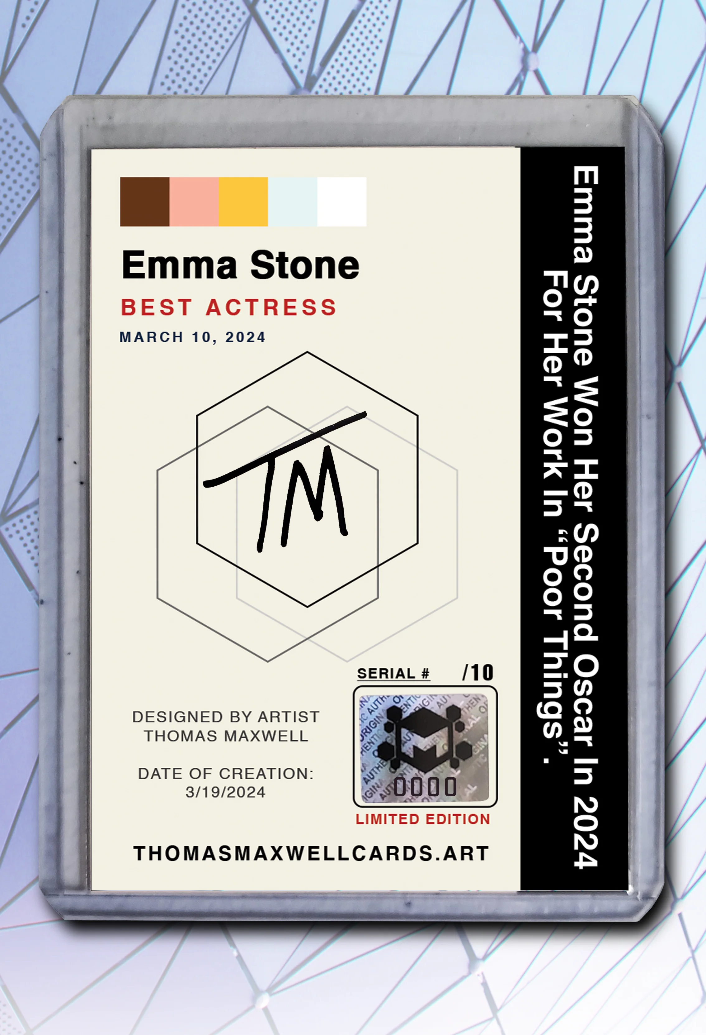 Emma Stone - 2024 Oscar for Best Actress - Art Card 1/10
