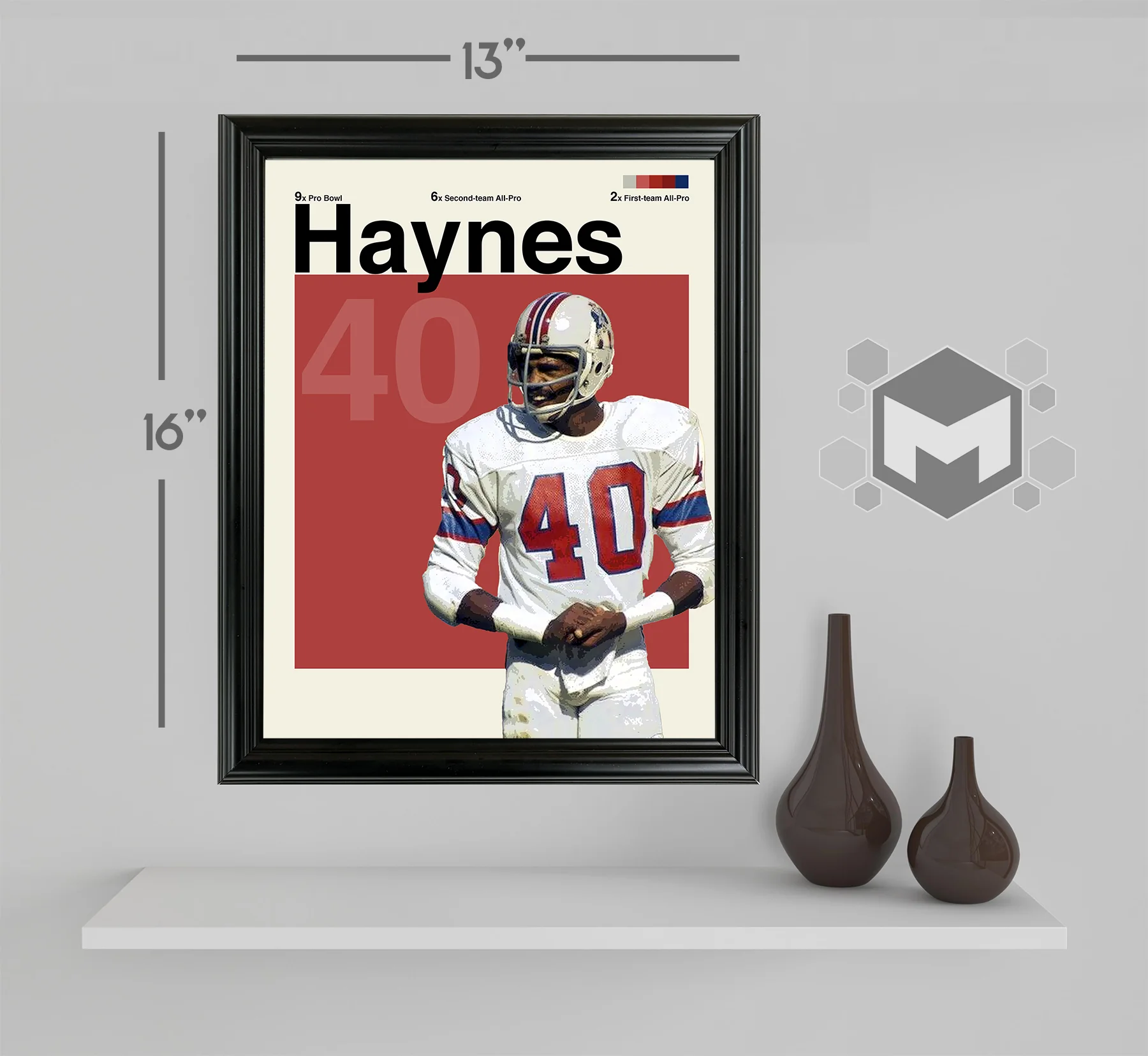 Mike Haynes Framed Sports Art Photo by Thomas Maxwell