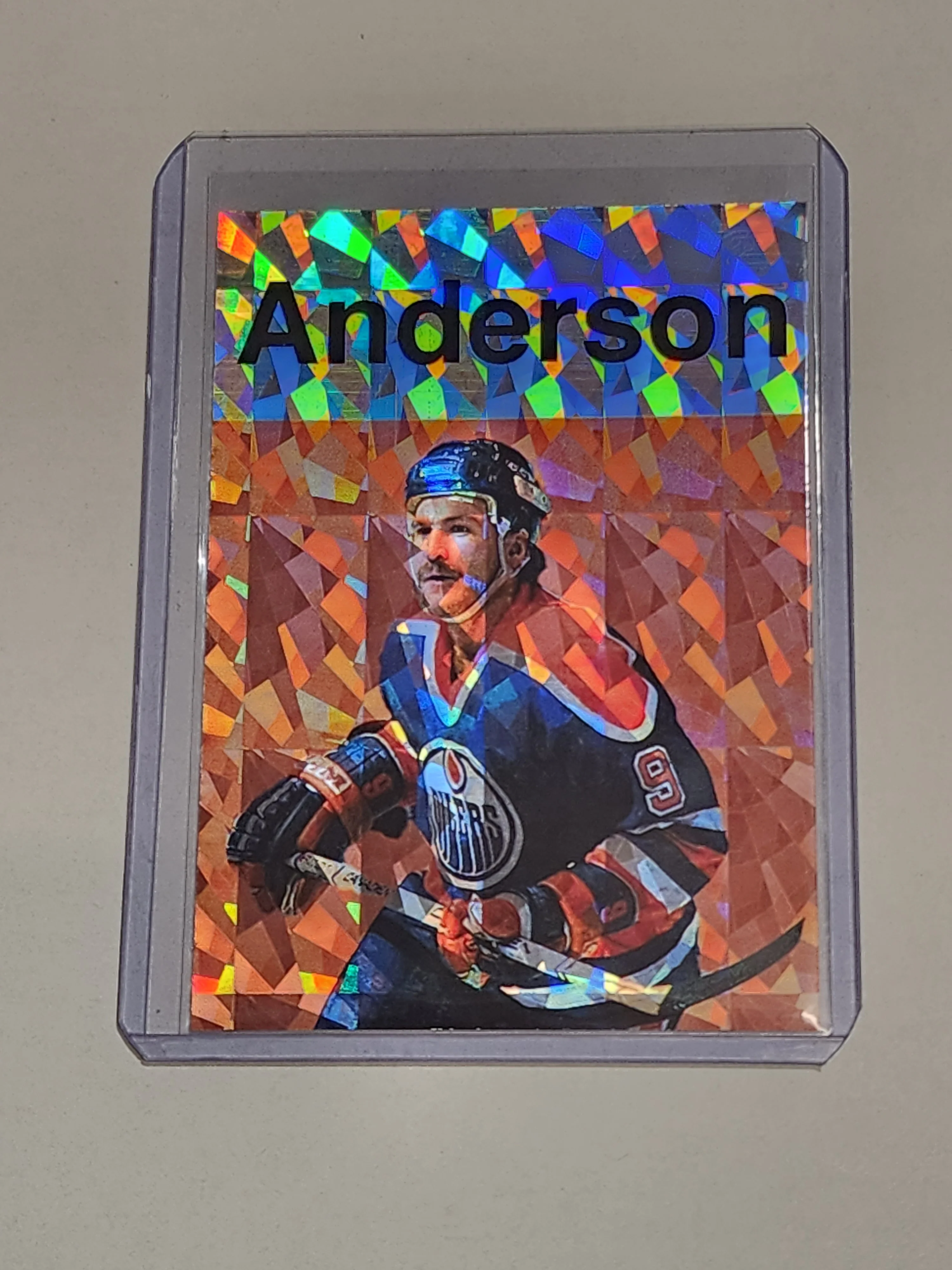 Glenn Anderson Artist Signed Edmonton Oilers Refractor Art Card 1/1