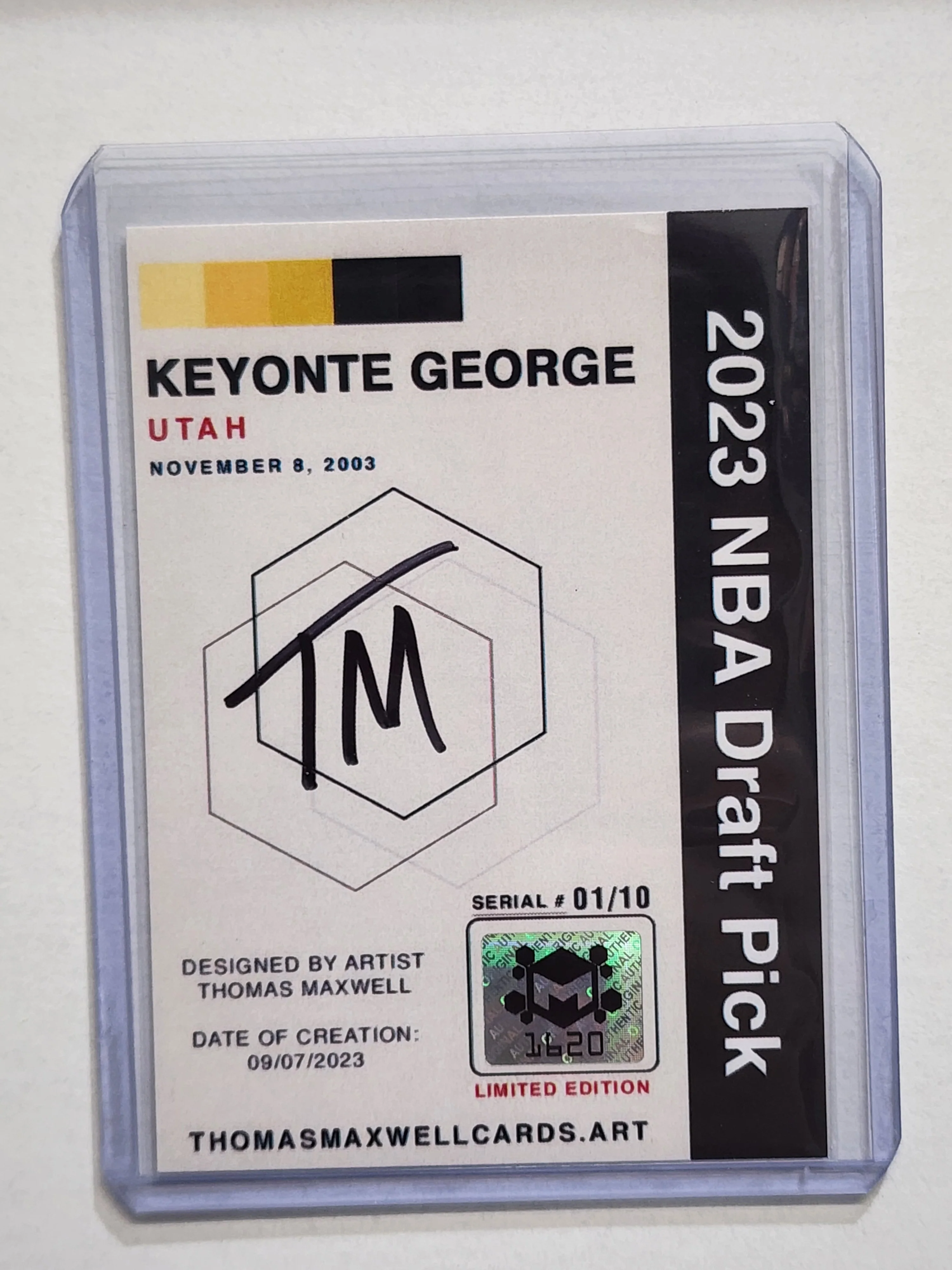 Keyonte George Artist Signed Basketball Art Card 1/10