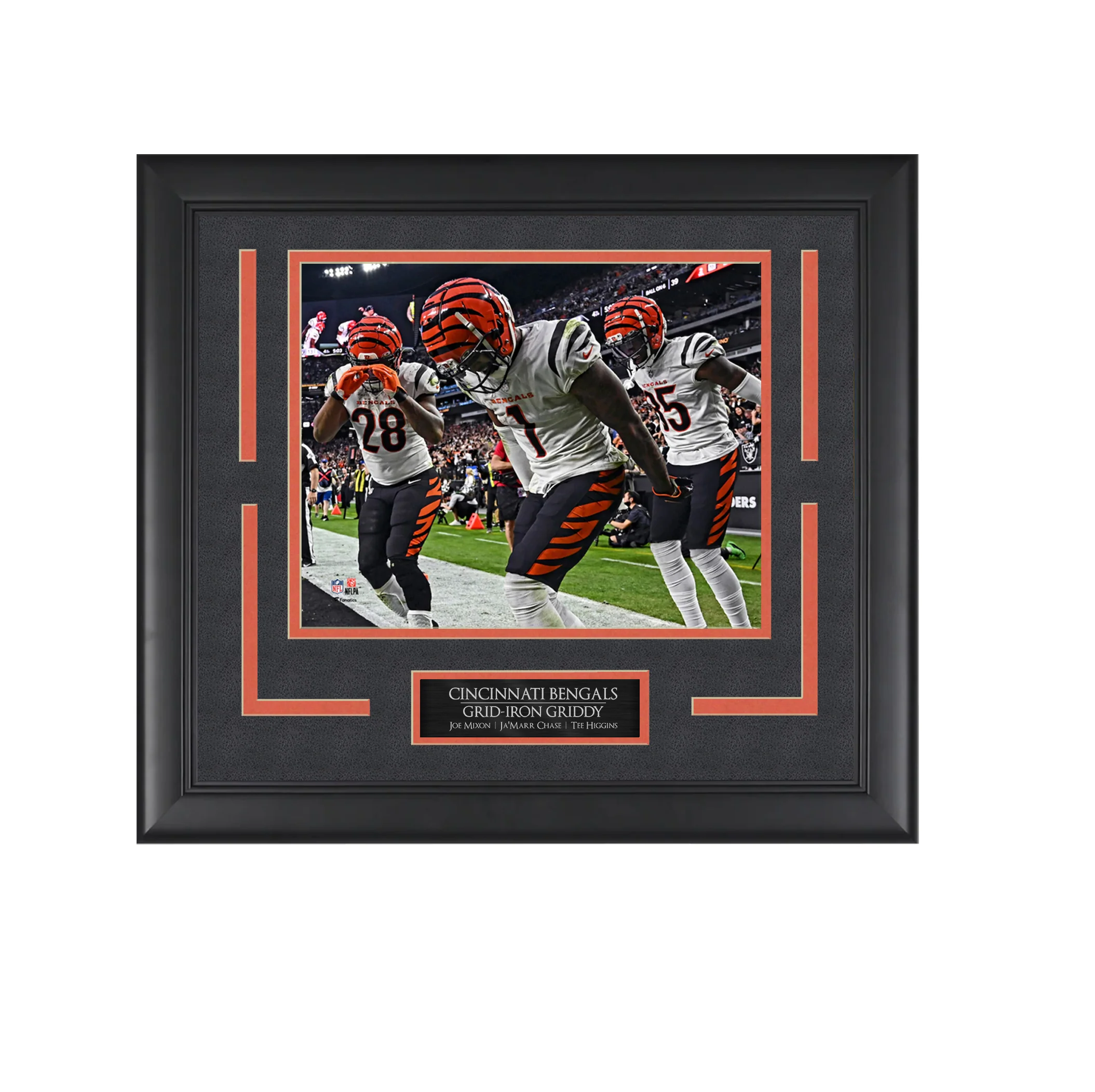 Chase, Mixon, Higgins - Grid Iron Griddy - Framed Football Photo
