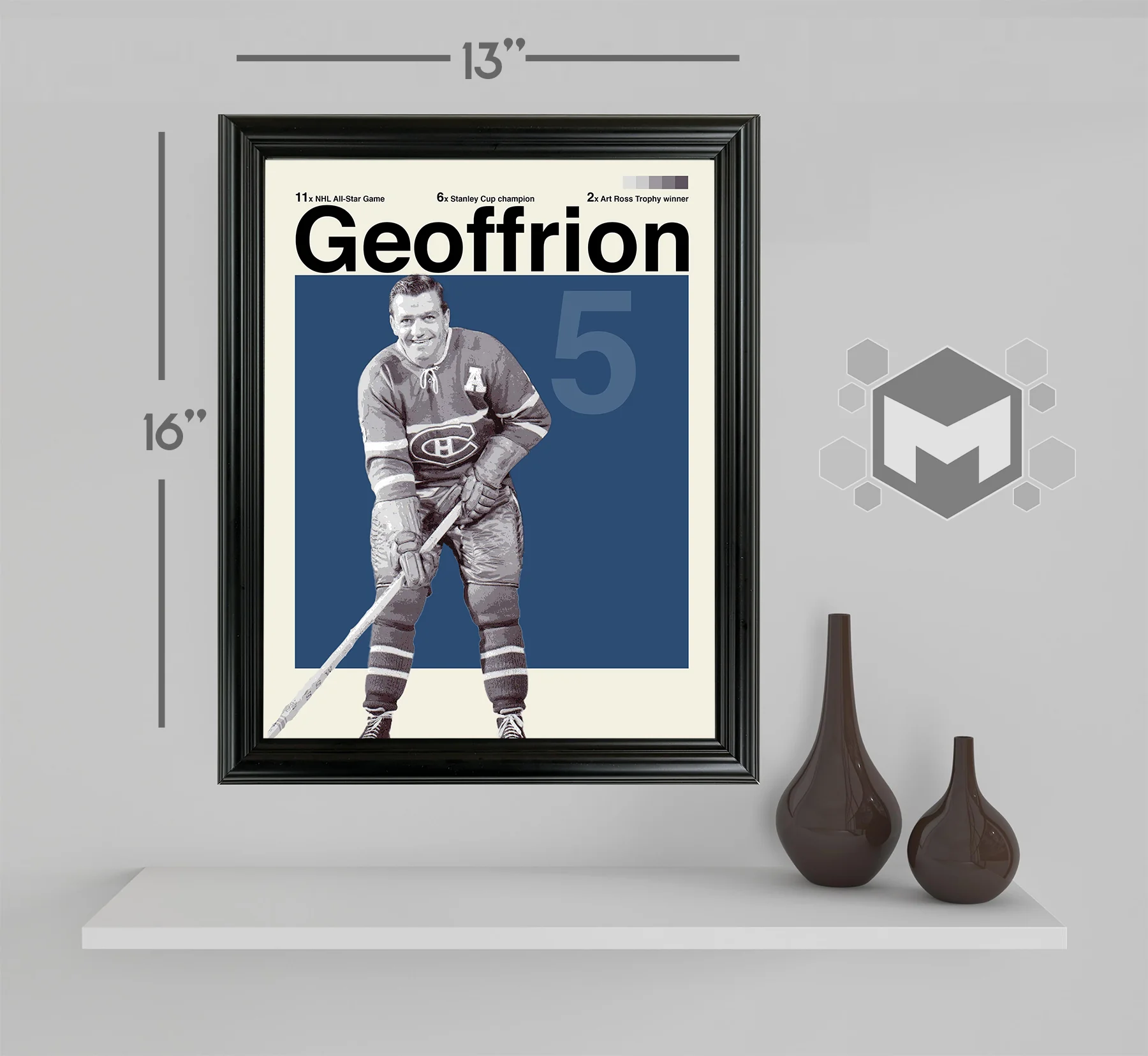 Bernie Geoffrion Framed Sports Art Photo by Thomas Maxwell