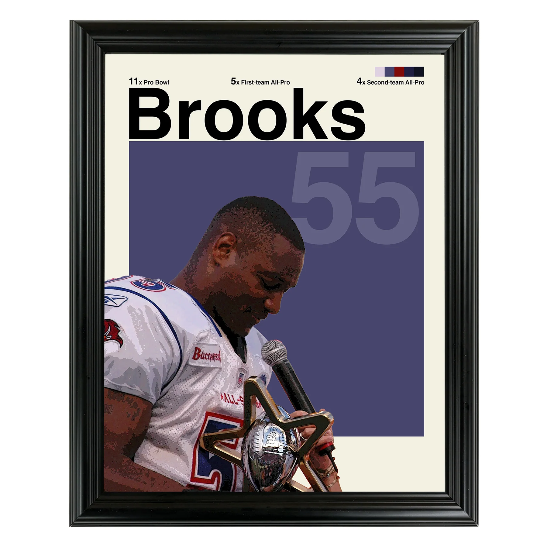 Derrick Brooks Framed Sports Art Photo by Thomas Maxwell