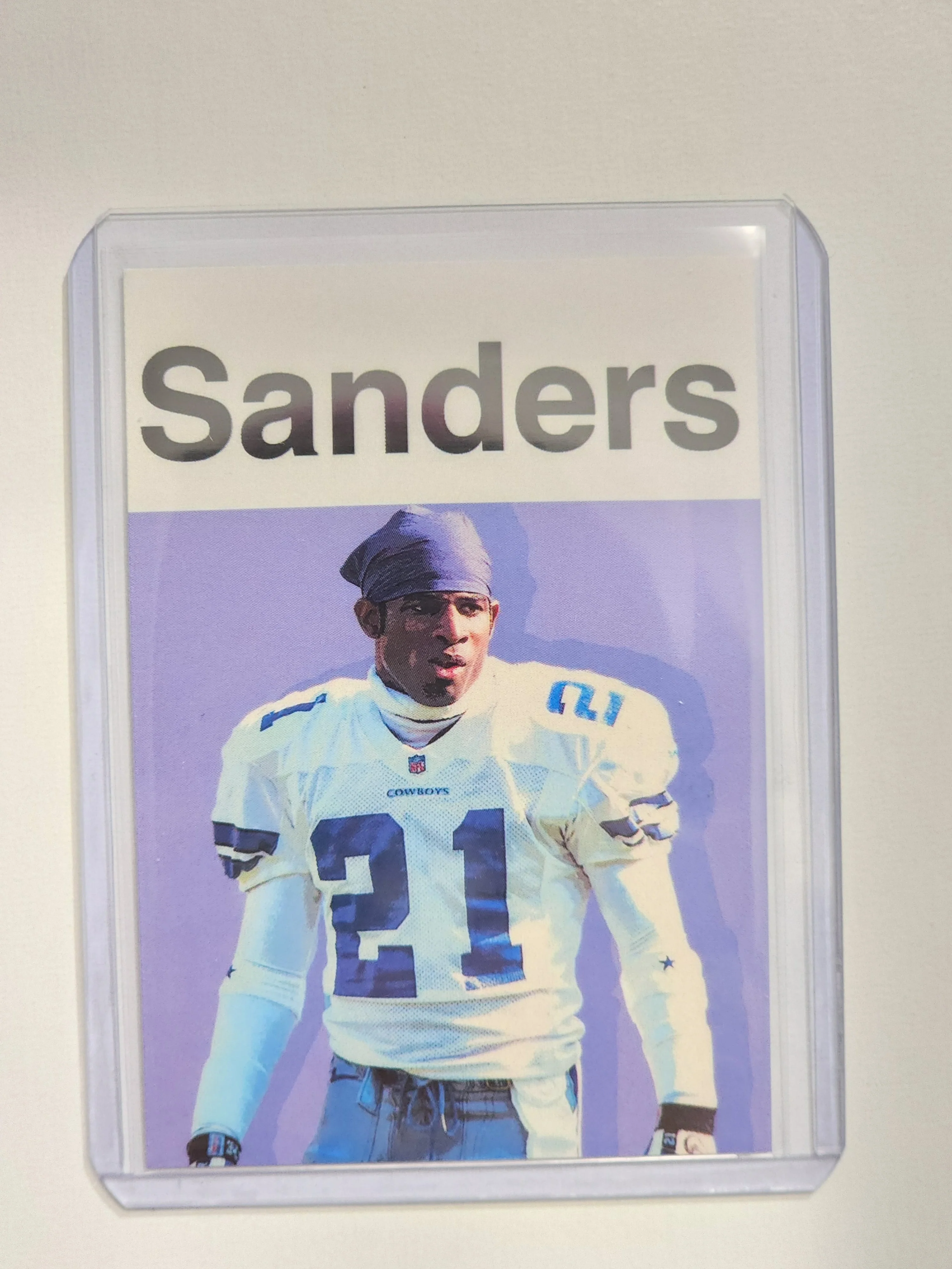 Deion Sanders Artist Signed Football Art Card 1/10