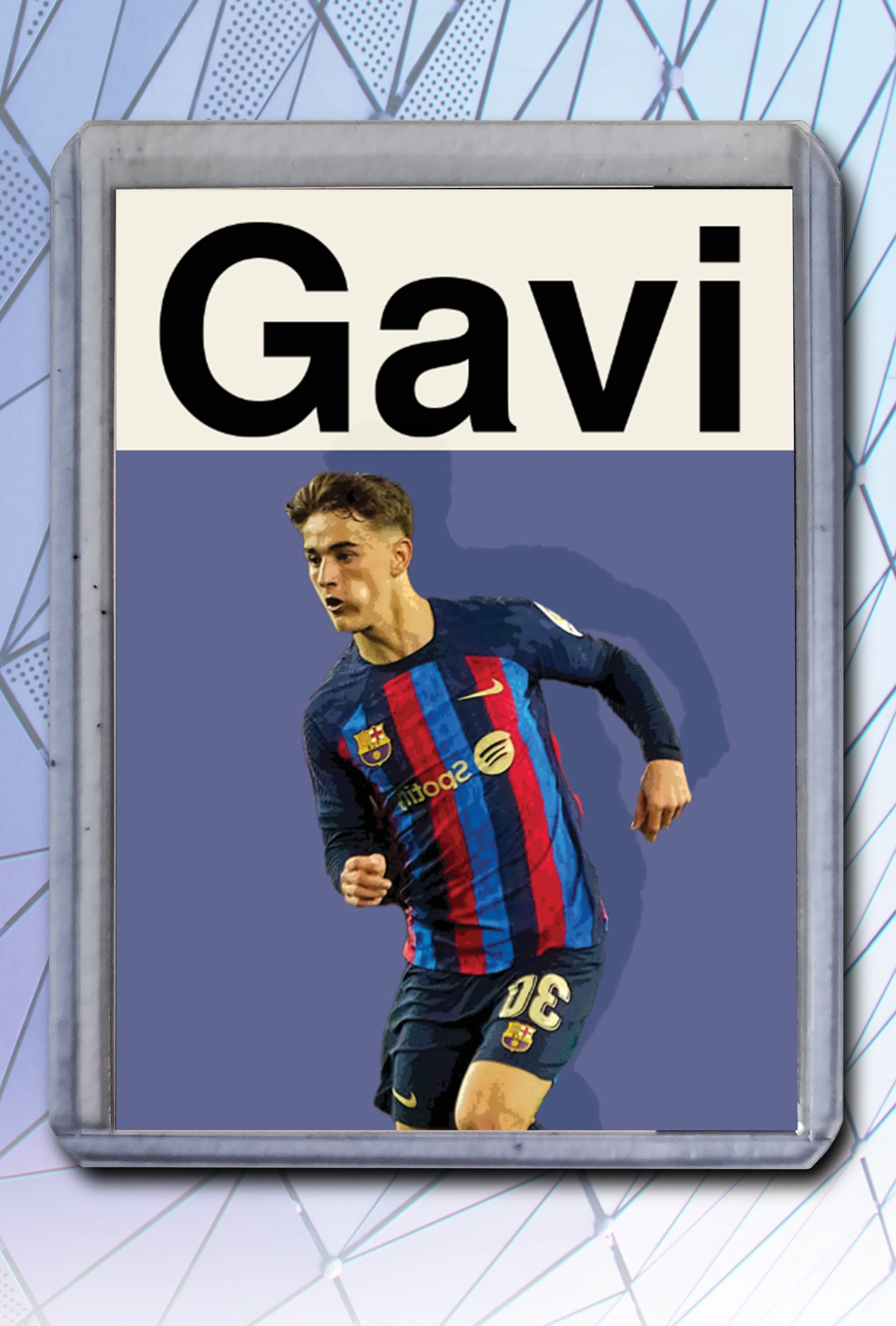 Gavi Artist Signed Soccer Art Card 1/10