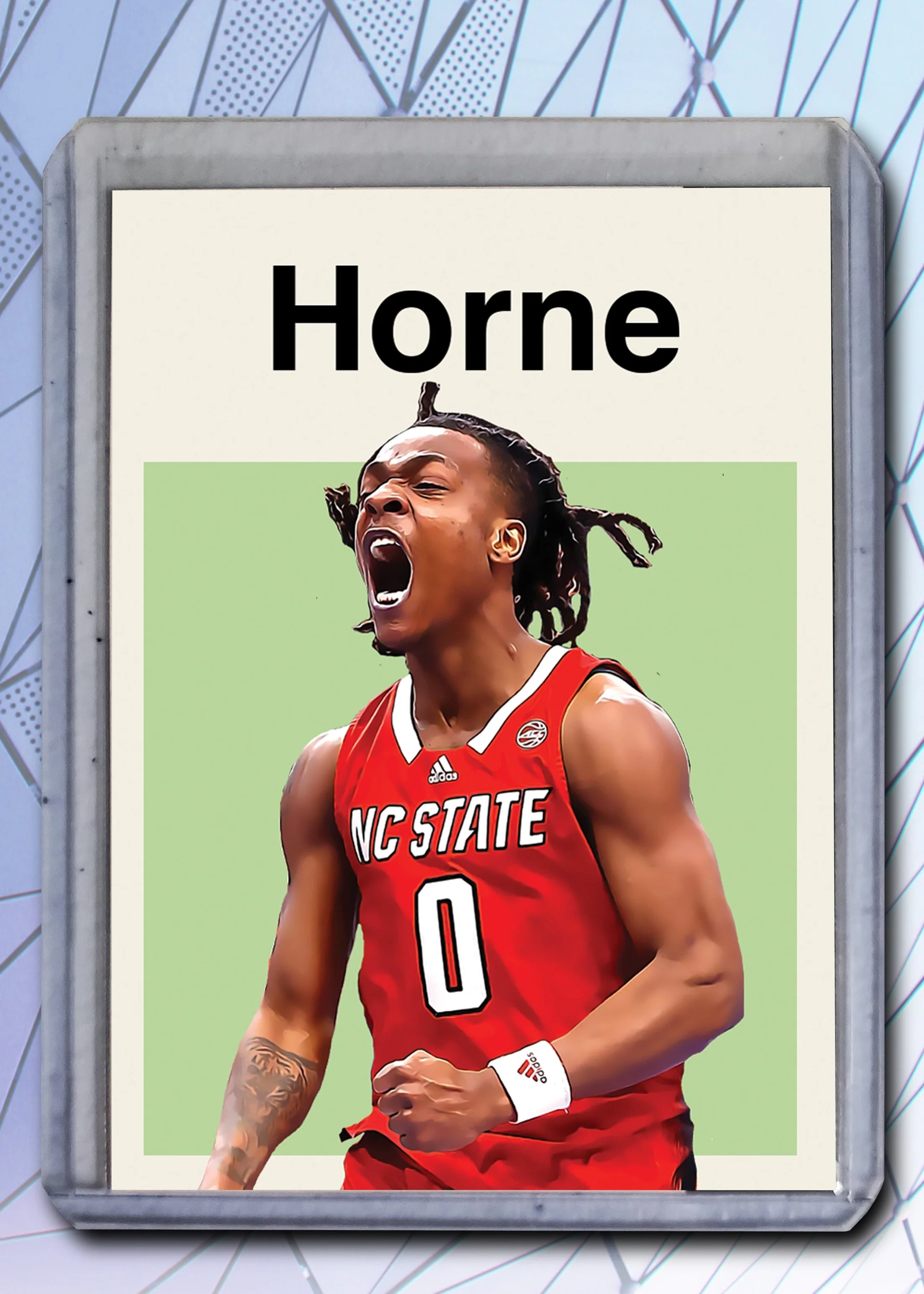 DJ Horne - NC State - Artist Signed Basketball Art Card 1/10