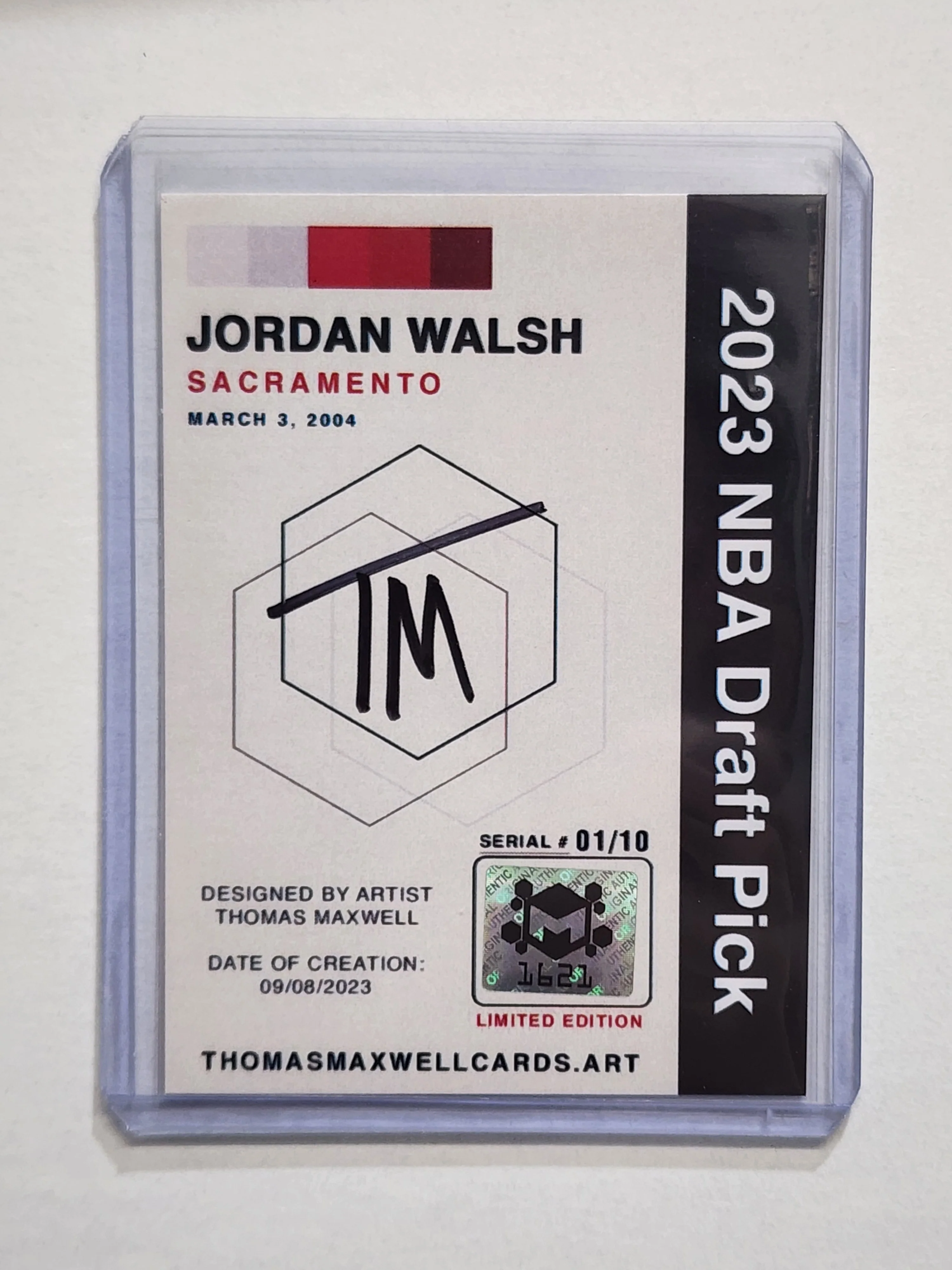 Jordan Walsh Artist Signed Basketball Art Card 1/10