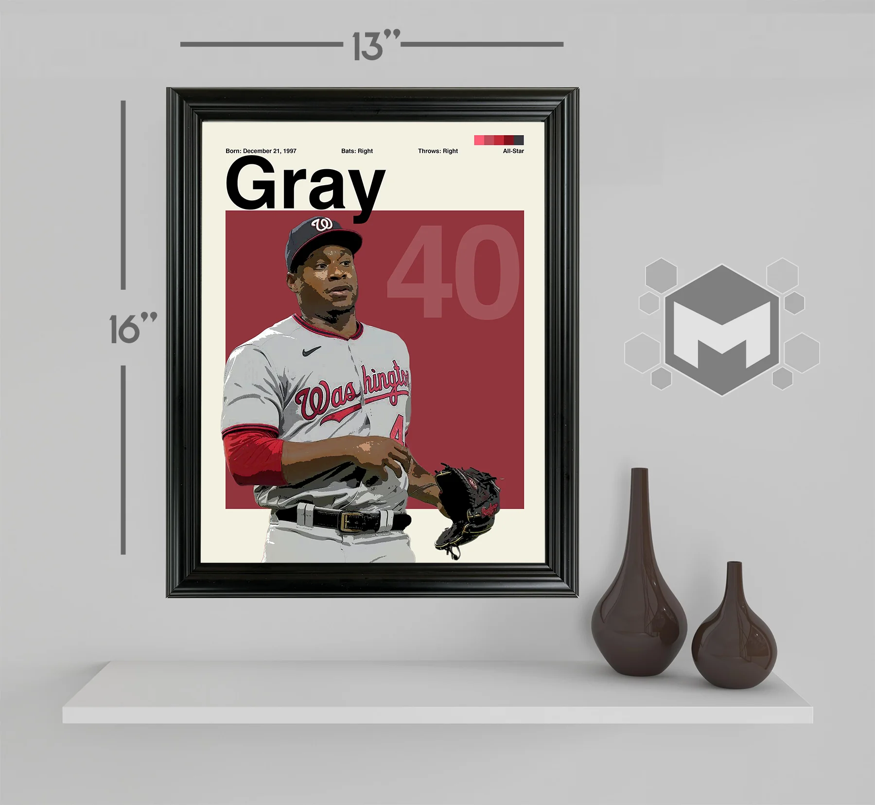 Josiah Gray Framed Sports Art Photo by Thomas Maxwell