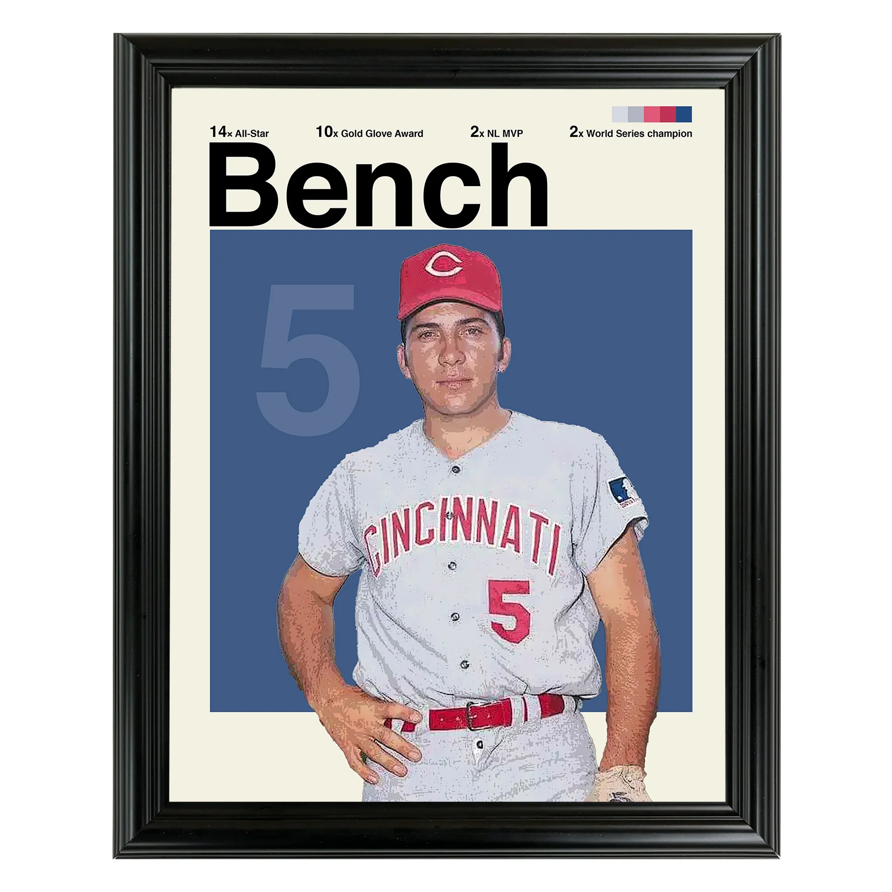 Johnny Bench Framed Sports Art Photo by Thomas Maxwell