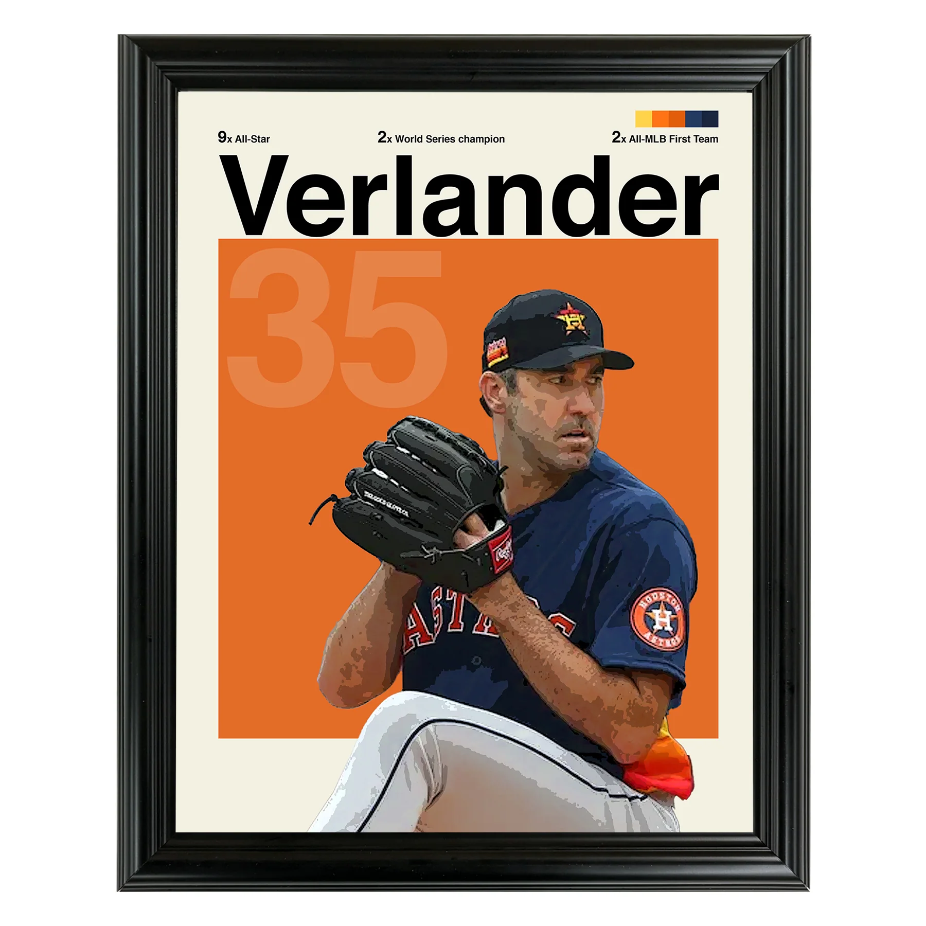 Justin Verlander Framed Sports Art Photo by Thomas Maxwell