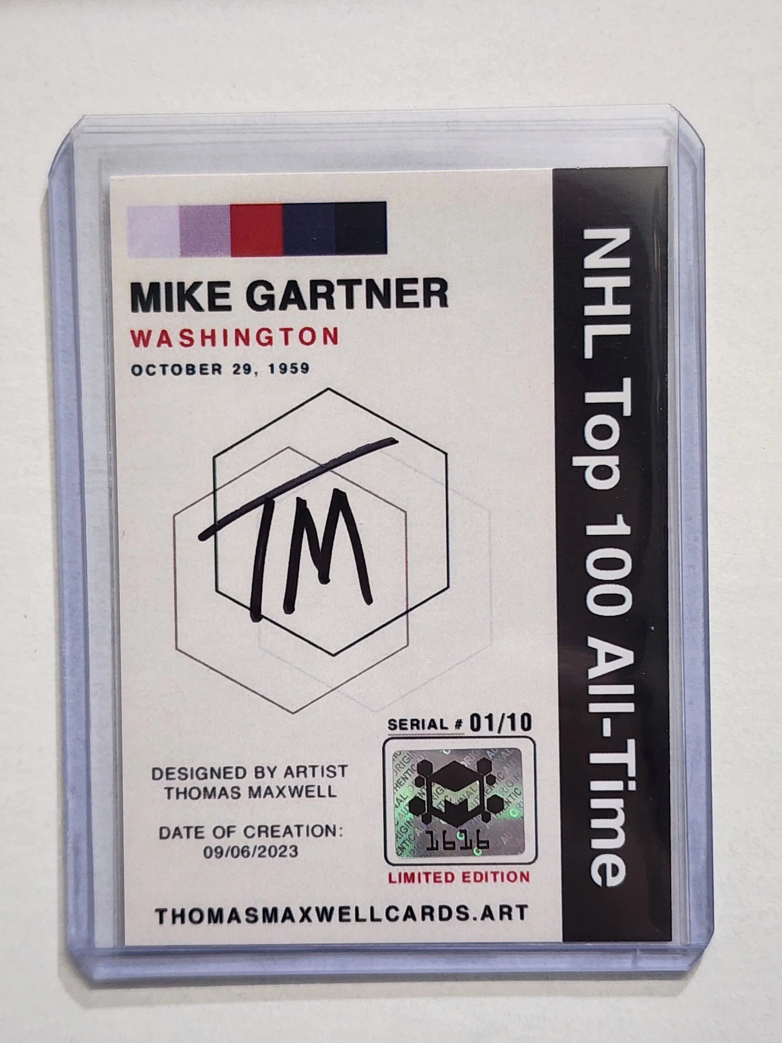 Mike Gartner Artist Signed Hockey Art Card 1/10