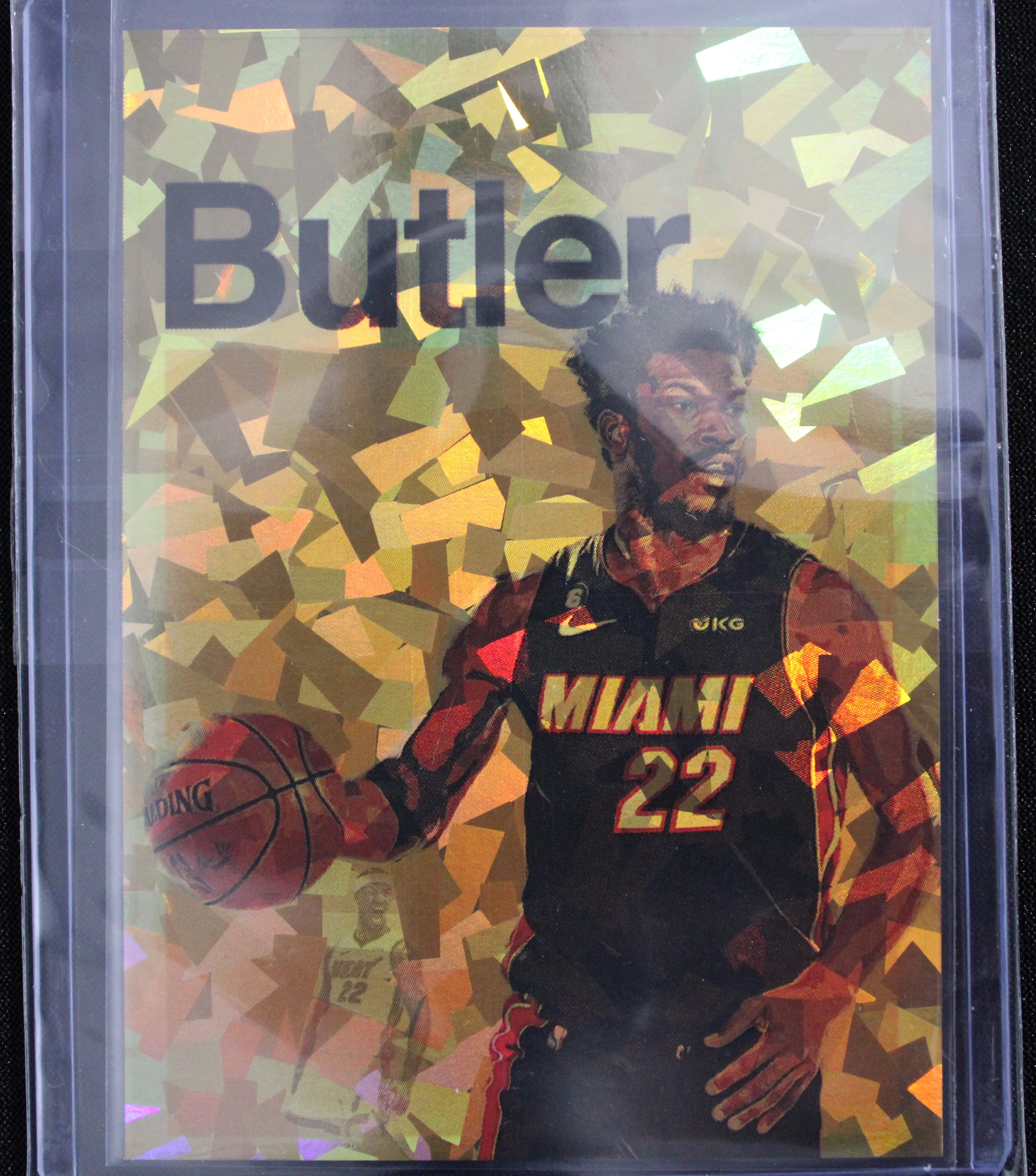 Jimmy Butler Artist Signed Miami Heat Gold Refractor Art Card 1/3