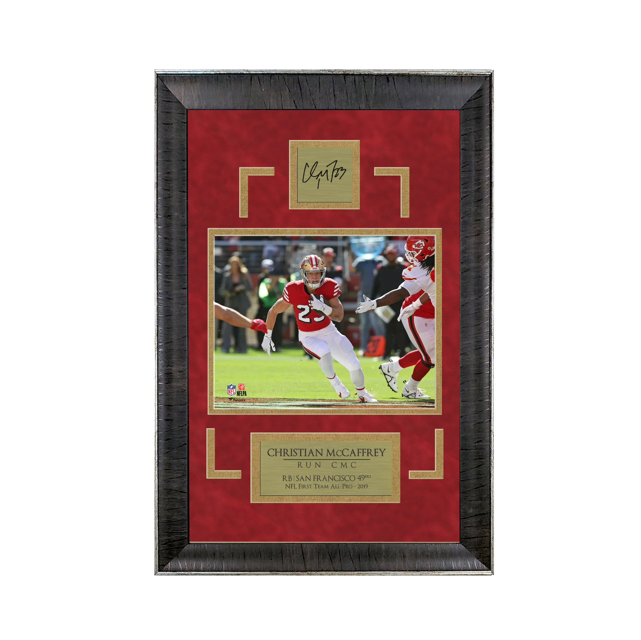 Christian McCaffery - Run CMC - Sports Deluxe | 16 x 23 - Framed Football Photo