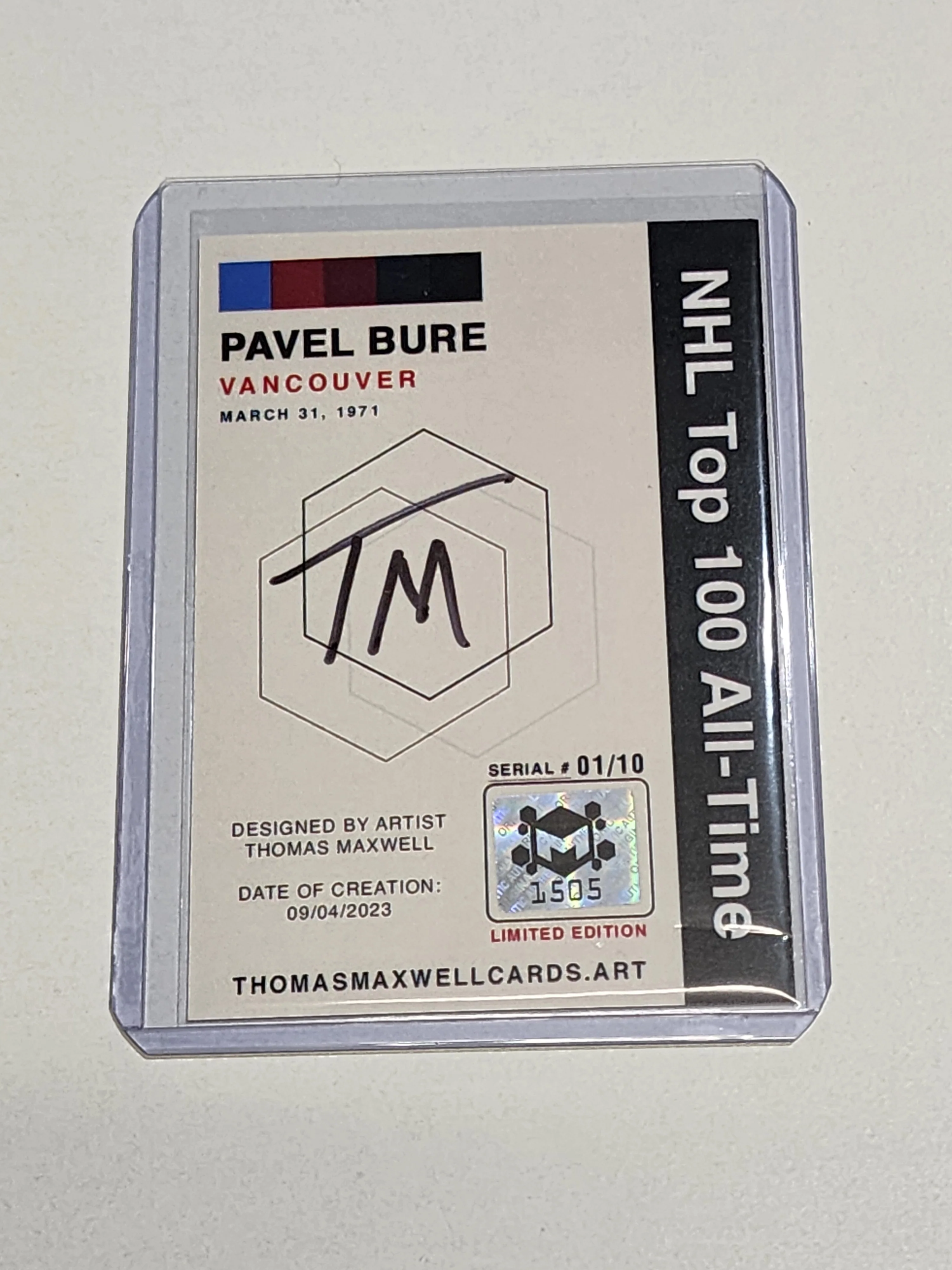 Pavel Bure Artist Signed Hockey Art Card 1/10