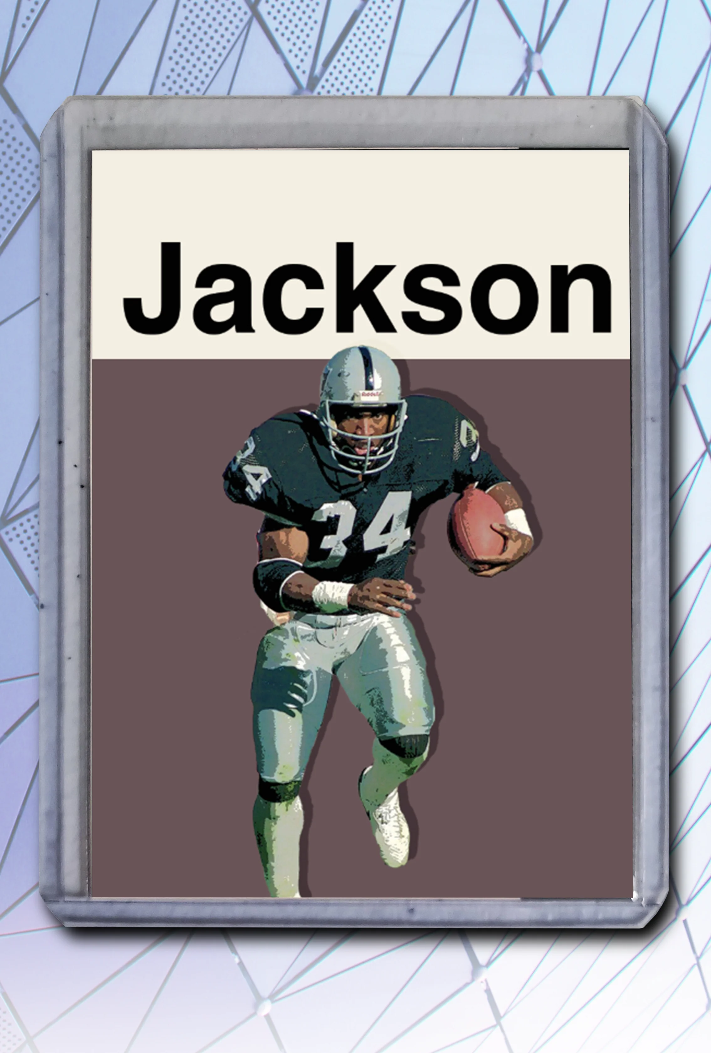 Bo Jackson Artist Signed Football Art Card 2/10